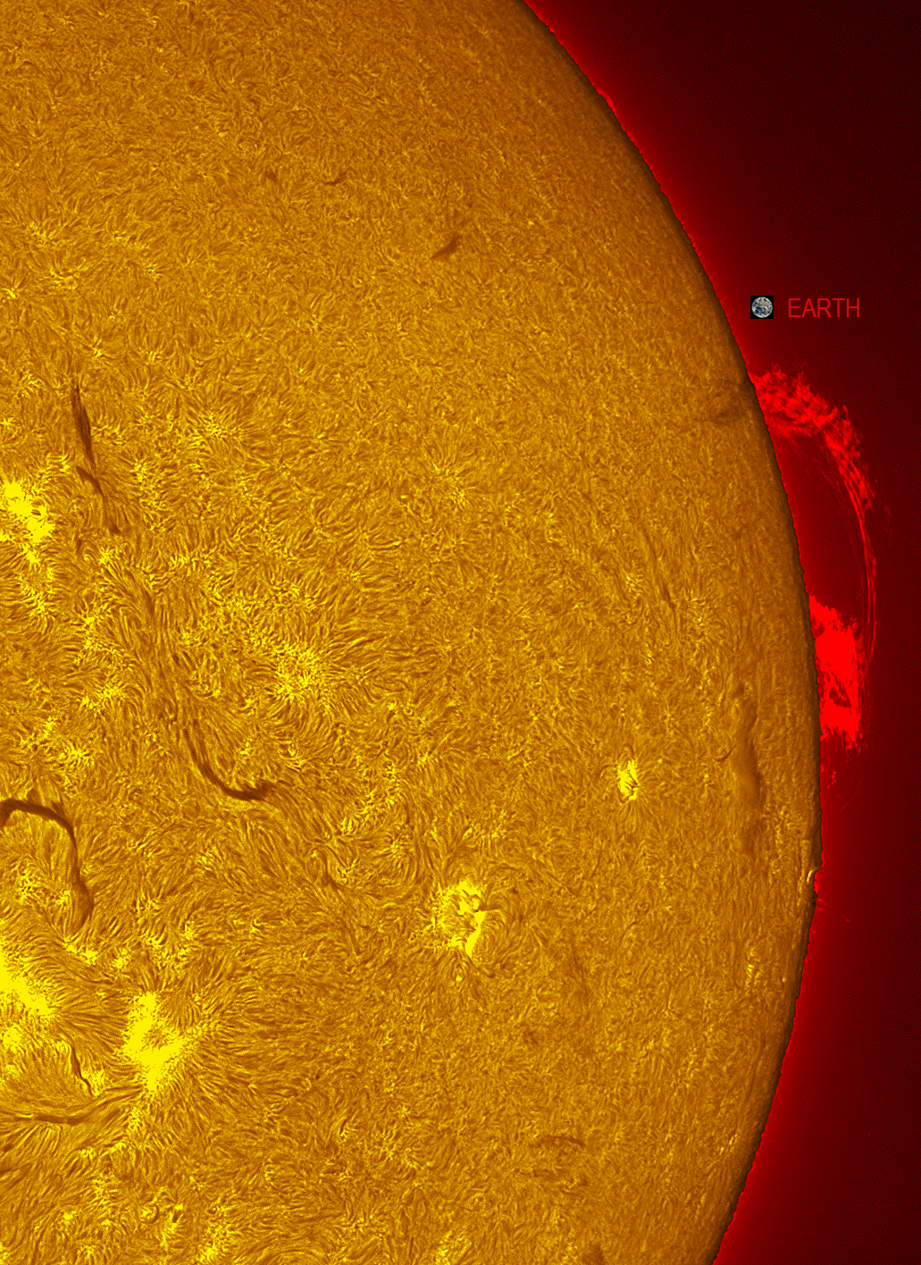 Arching prominence in h-alpha 06/20/26