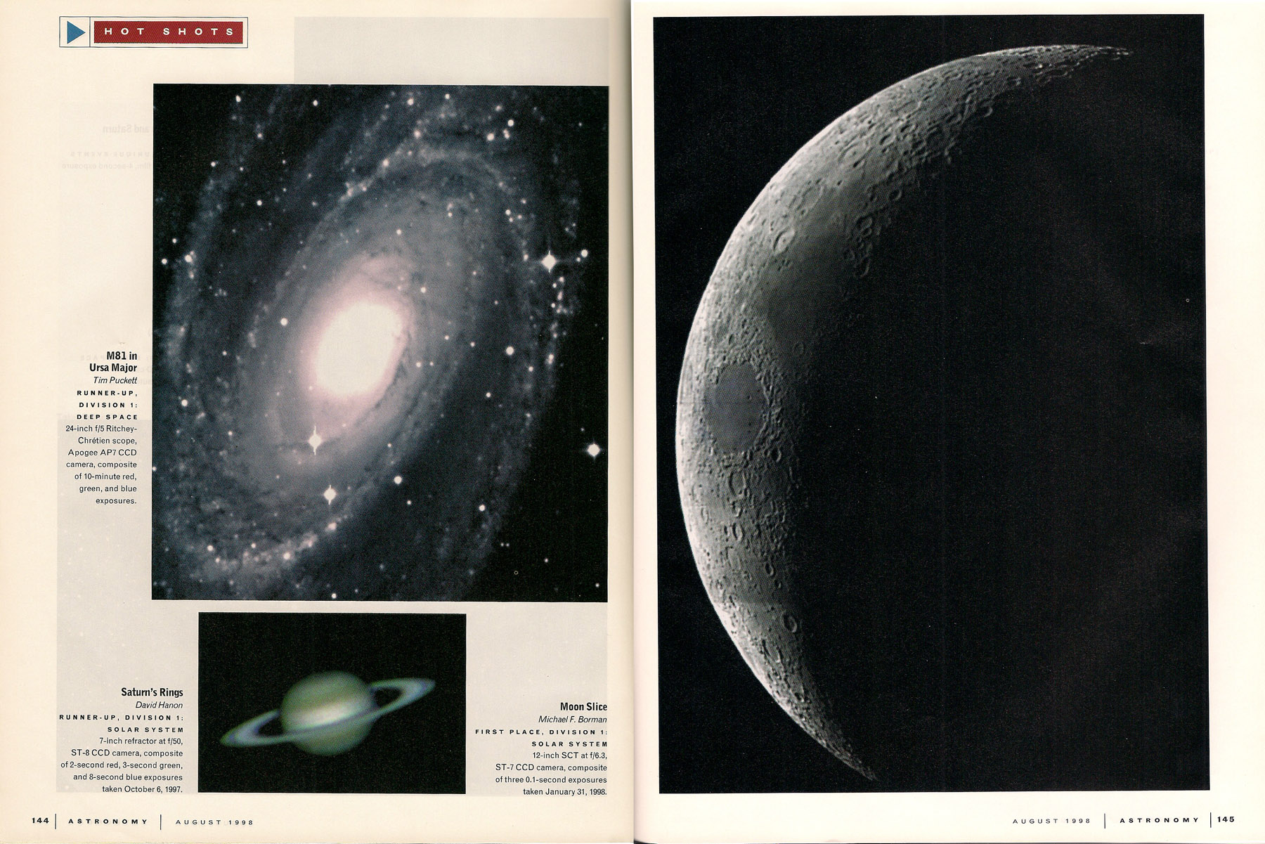 Astronomy Magazine 25th Anniversary Photo Contest, August, 1998