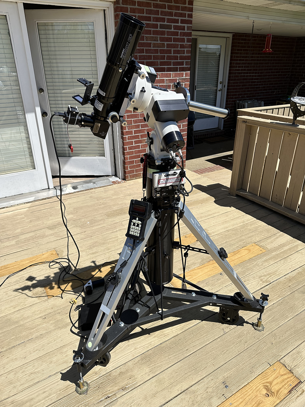 Orion ED80 refractor scope for CaK and white light imaging on my Astro-physics Mach2GTO mount