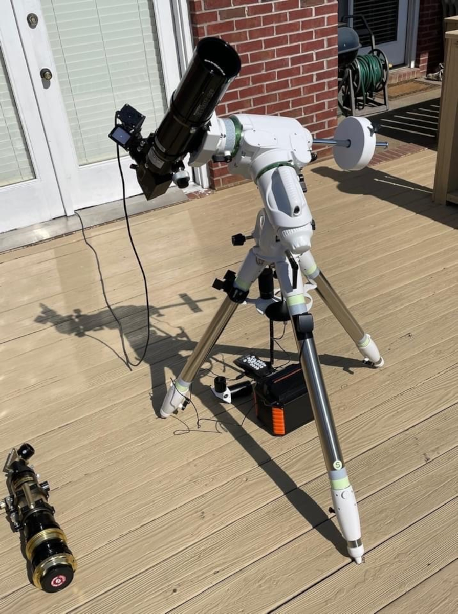 Orion ED80 refractor on SkyWatcher EQ6-R mount 03/05/2022