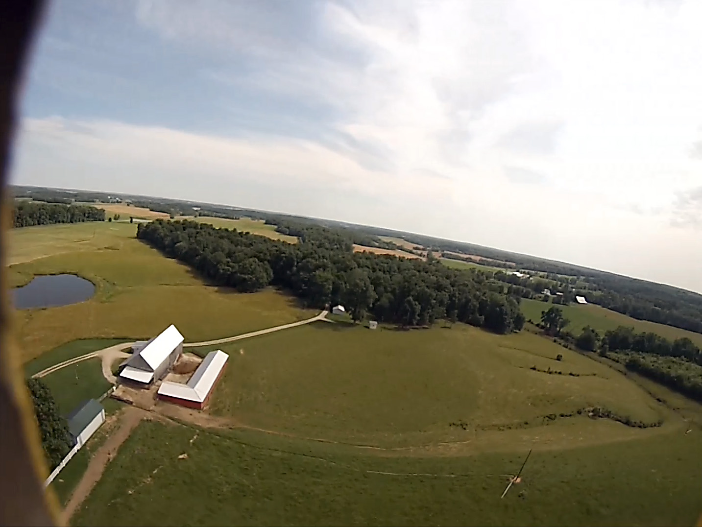 View from the onboard GoPro Hero 3 Camera looking out the side of the rocket. 