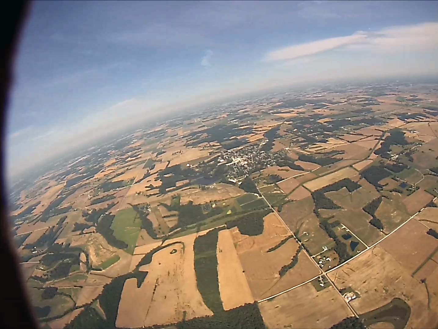 View from the onboard GoPro Hero 3 Camera looking out the side of the rocket. 