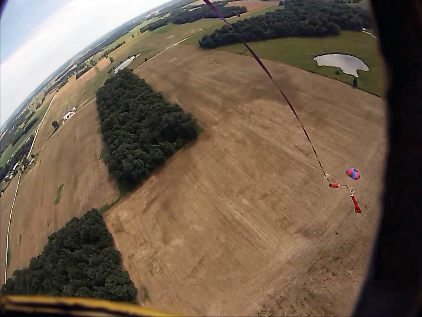 View from the onboard GoPro Hero 3 Camera looking out the side of the rocket. 