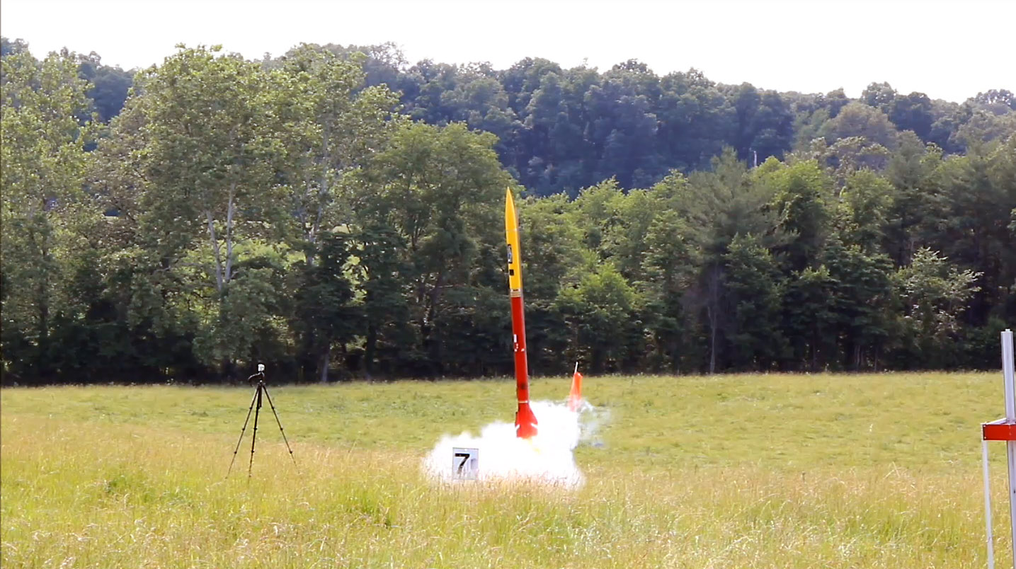Liftoff of the rocket. 