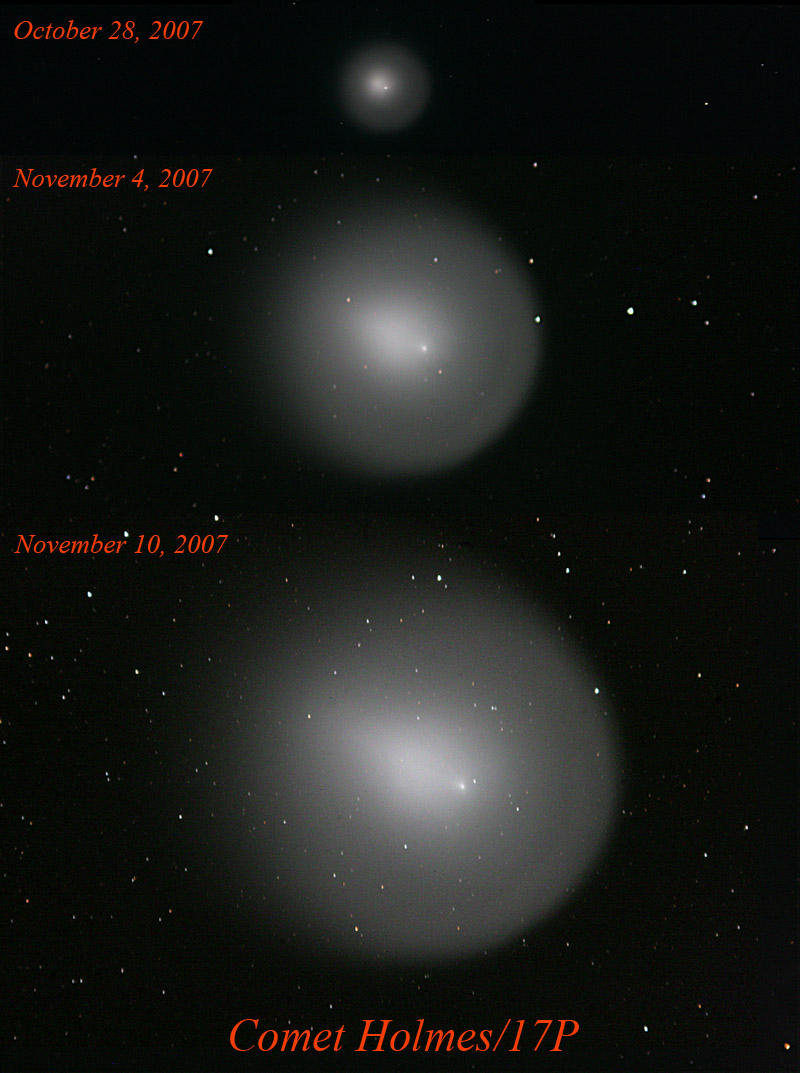 Growth of Comet Holmes/17P From 10/28-11/10/2007