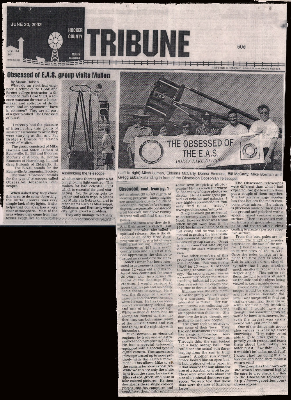 Hooker County Tribune (Mullen, Nebraska), June 20, 2002