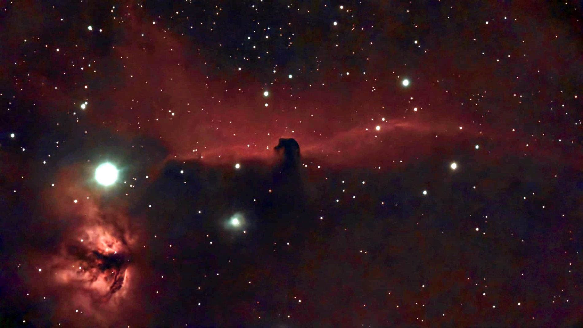 The Horsehead (Barnard 33), and Flame Nebulas.