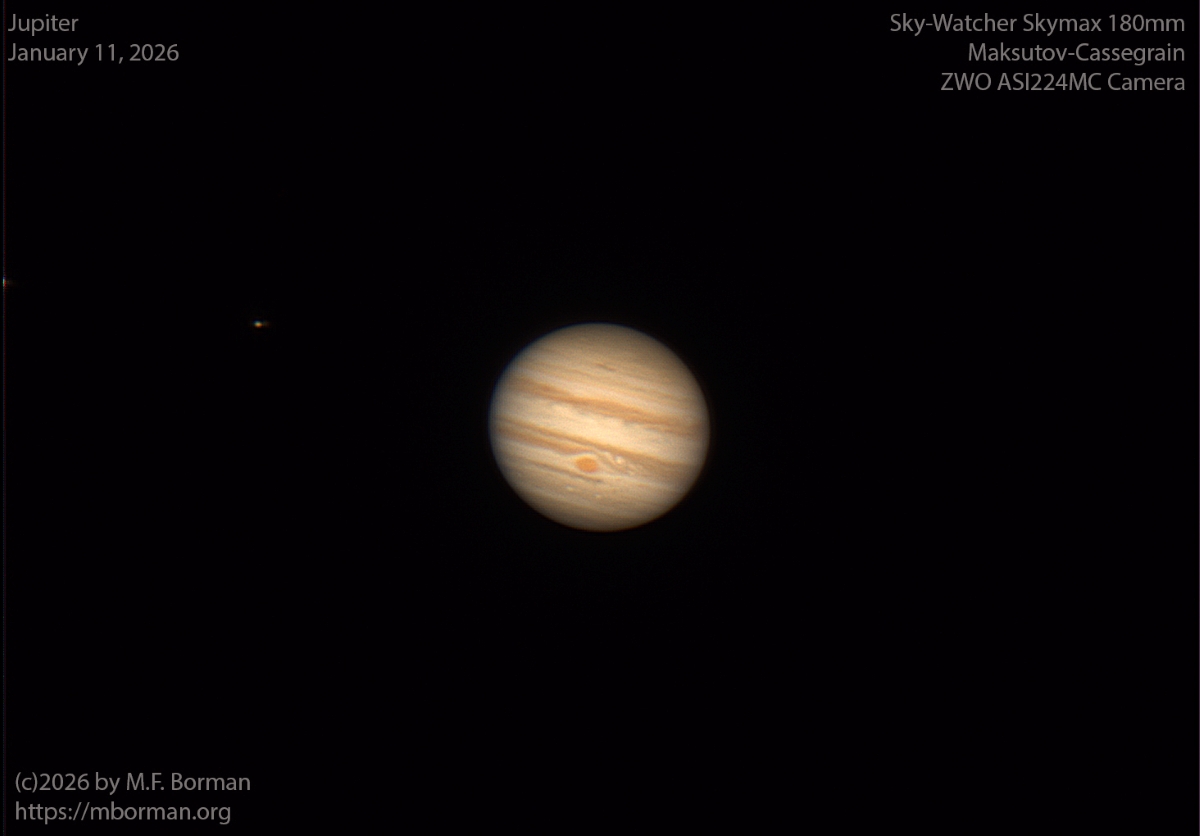 Jupiter and the Great Red Spot 01/11/26