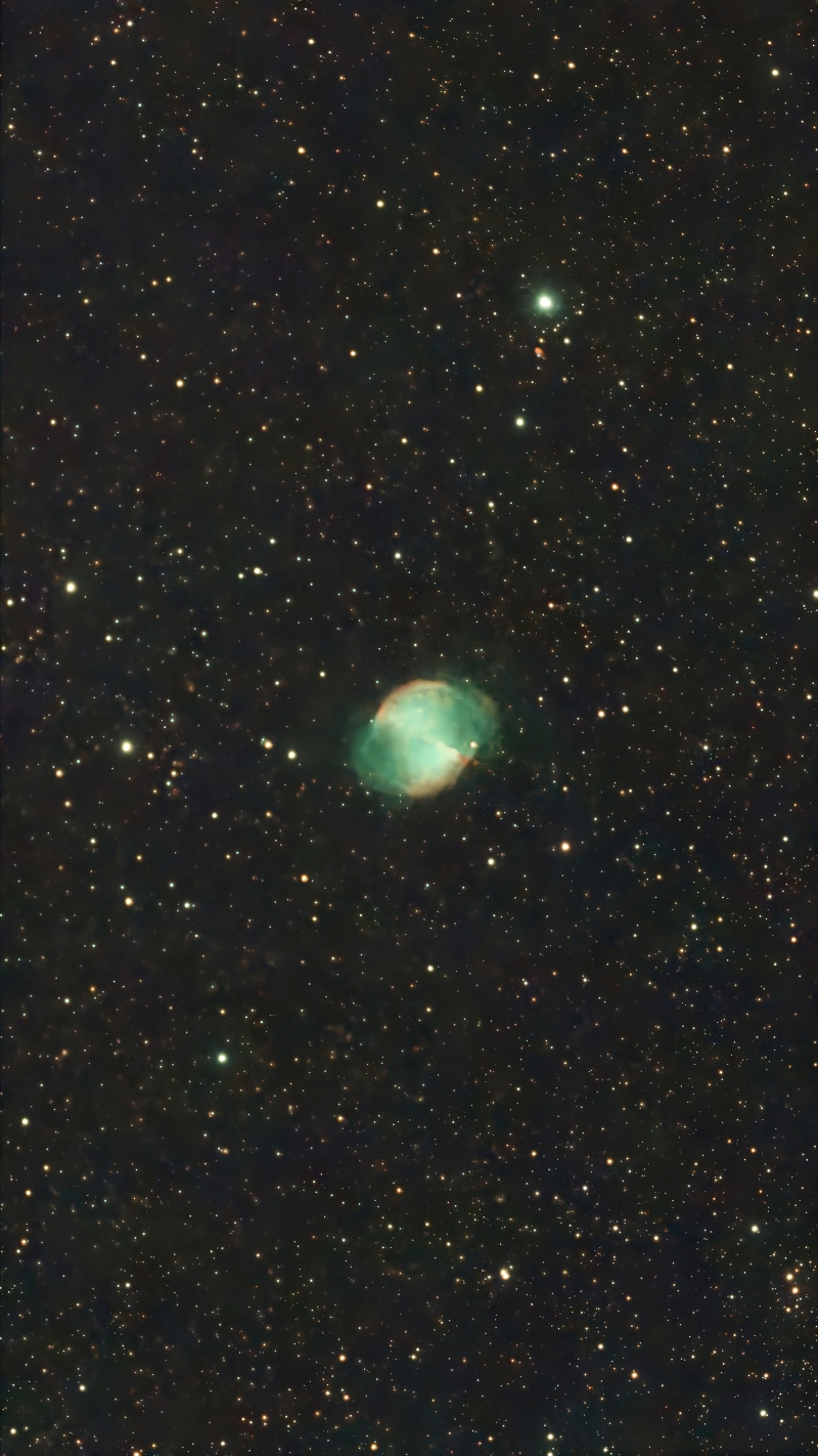 The Dumbbell Planetary Nebula, M27 taken August 15, 2025 with Seestar S50 Smart Telescope