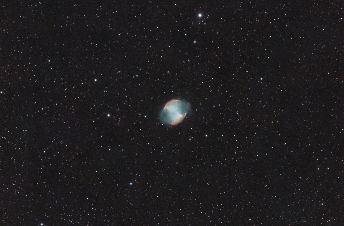 The Dumbbell Planetary Nebula M27 in Vulpecula taken 09/04/26 with a Seestar S50 Pro Smart Telescope.