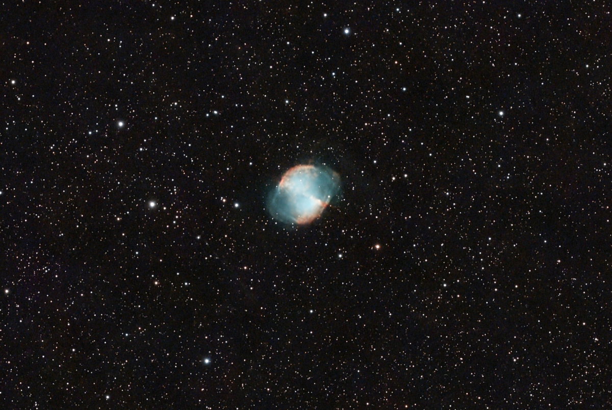 Planetary Nebula M27 taken 10/13/26 with a Seestar S50 Pro Smart Telescope.
