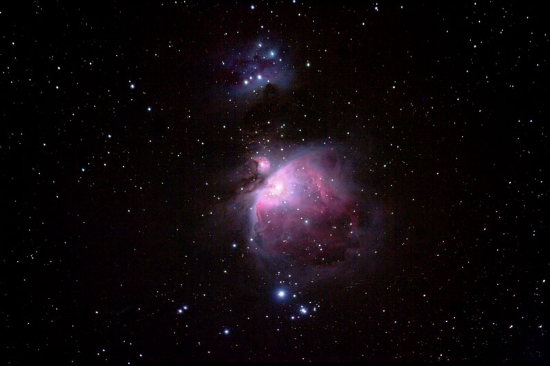 Orion Nebula Stellar Nursery (NGC-2237) taken November 24, 2006 with a Canon 20Da digital camera attached to a Televue 85 refractor and piggybacked on a 12
