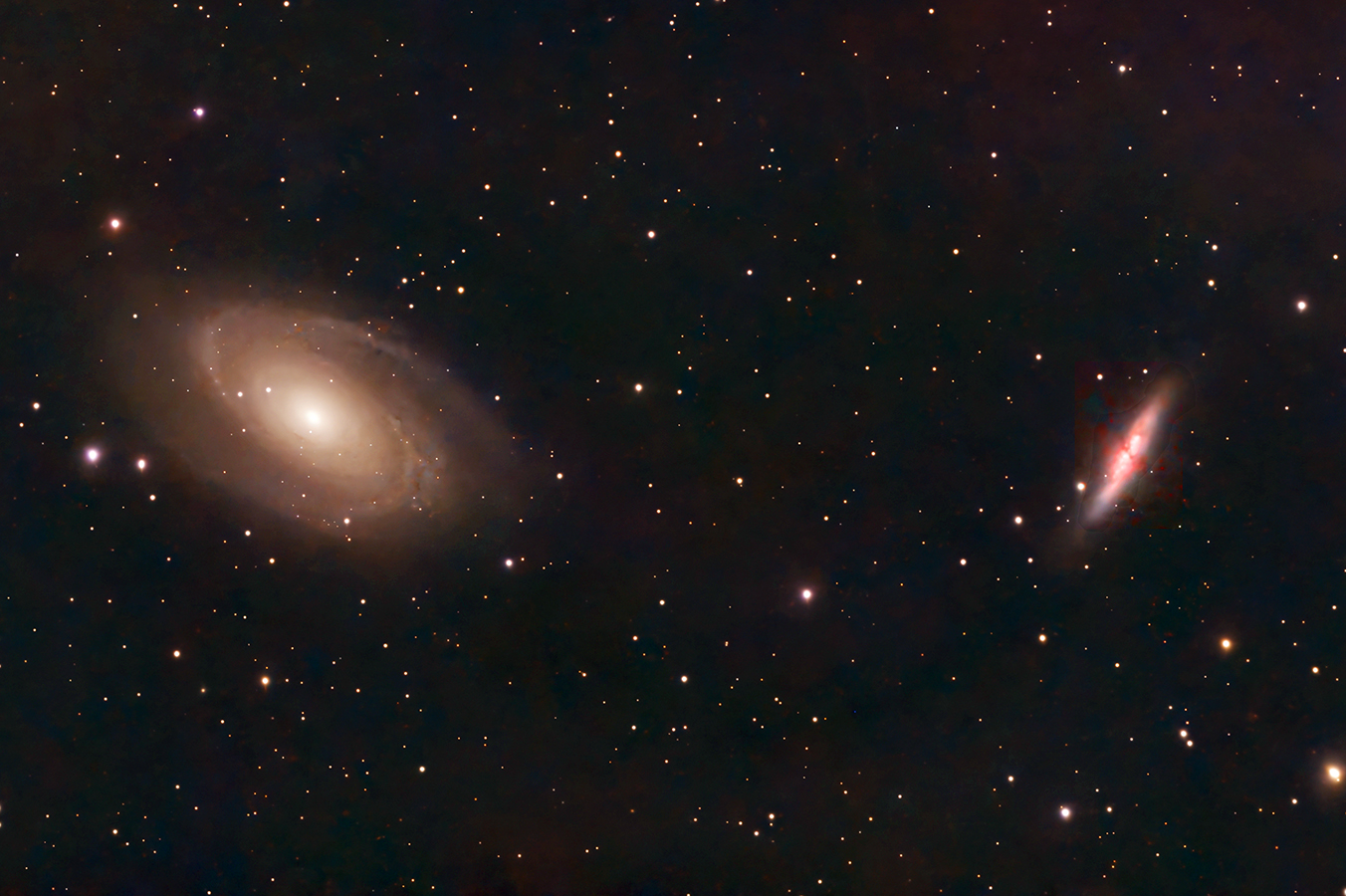 Galaxies M81 and M82 in Ursa Major taken 02/20/26 with a Seestar S50 Pro Smart Telescope