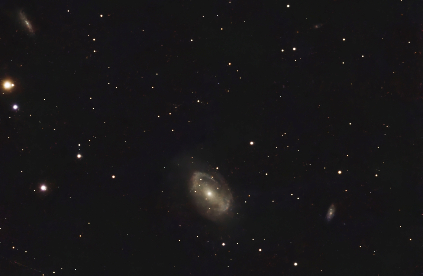 Barred Spiral Galaxy NGC4725 in Coma Berenices along with galaxies NGC4712 and NGC4747 taken 04/06/26 with a Seestar S50 Pro Smart Telescope