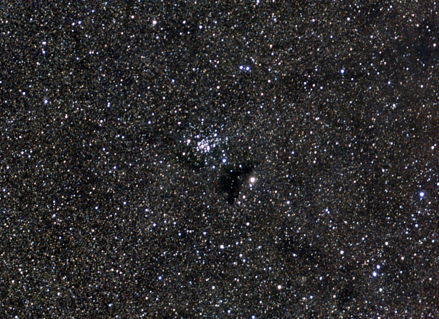 Open cluster NGC6520 with the InK Spot (Barnard 86).