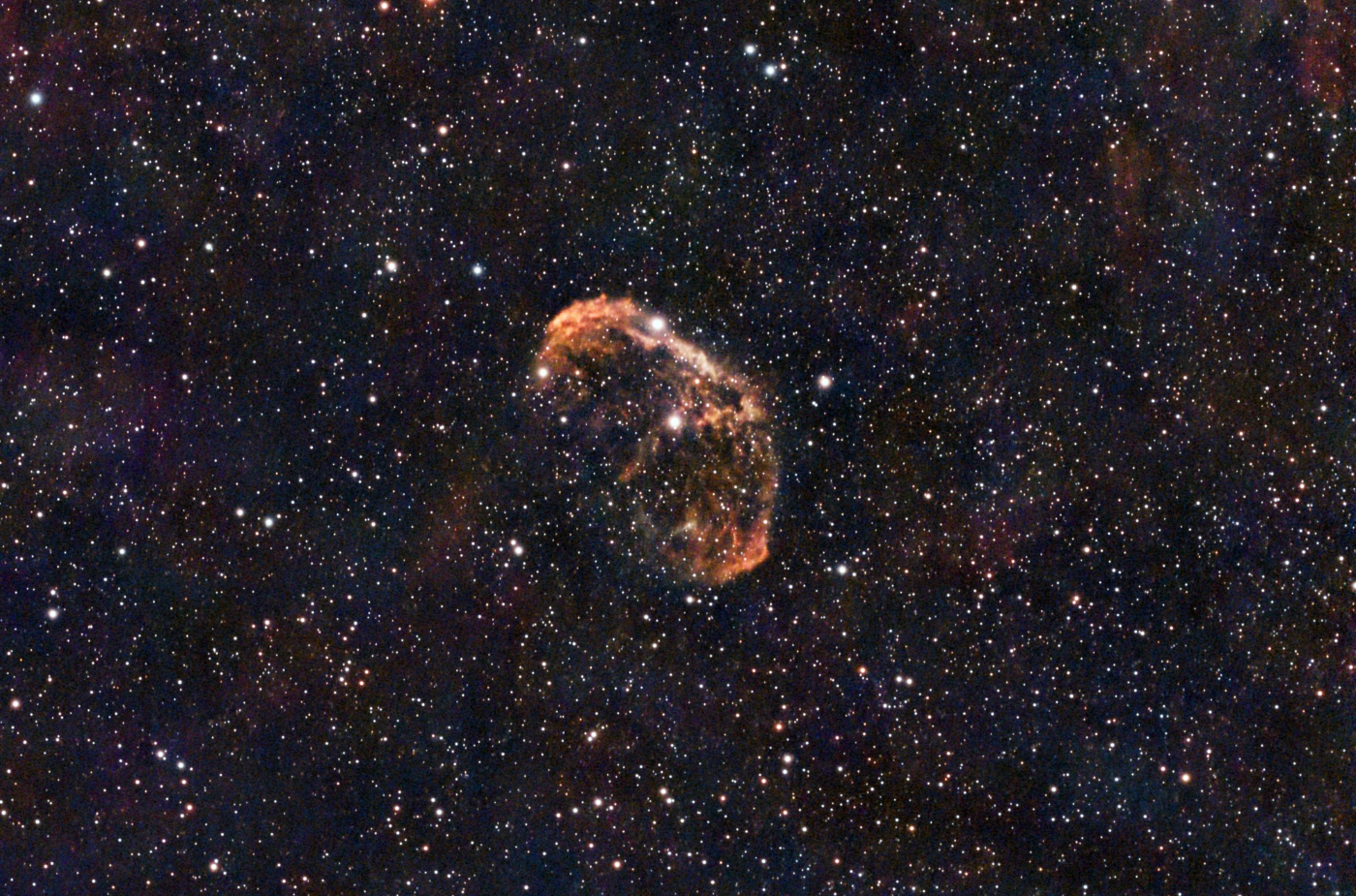 The Crescent Nebula NGC6888 in Cygnus taken 09/05/26 with a Seestar S50 Pro Smart Telescope.