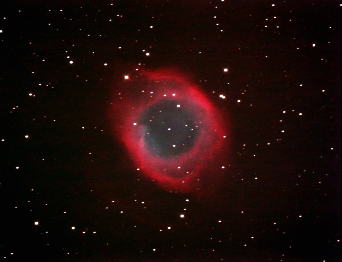 Helix Planetary Nebula (NGC-7293) taken 9/28/11 with a modified Canon XSi attached to an Astrotech 8