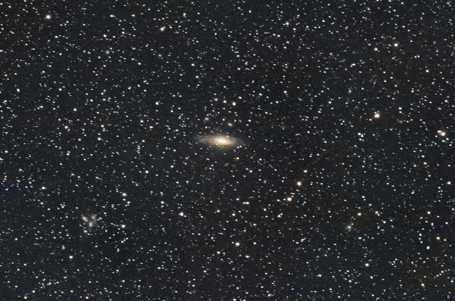 Spiral Galaxy NGC-7331 and Stephan's Quintet taken 09/19/23 with a ZWO ASI183MC Pro camera attached to an Celestron 8