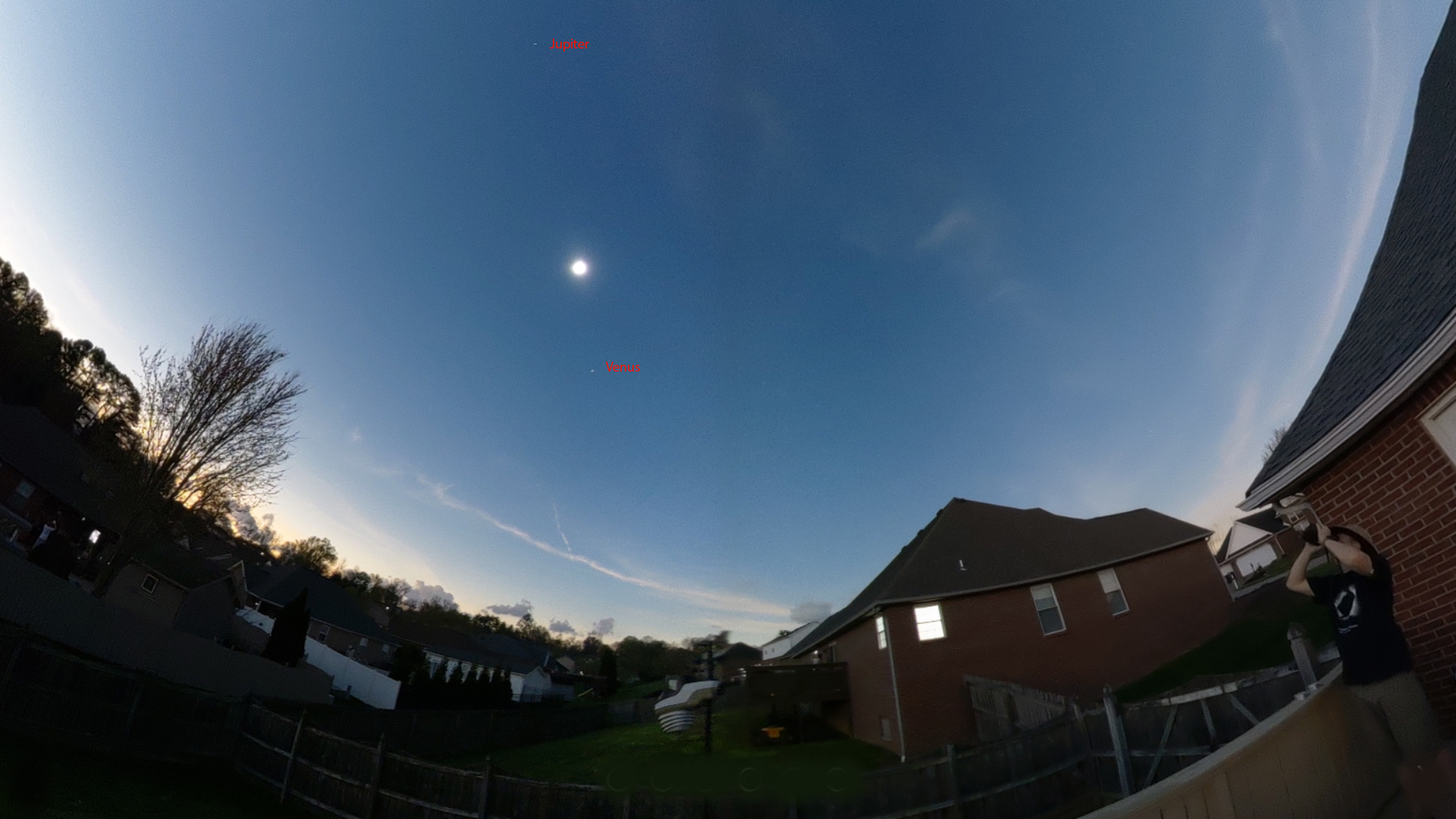 The eclipsed sky with Jupiter and Venus 04/08/2024