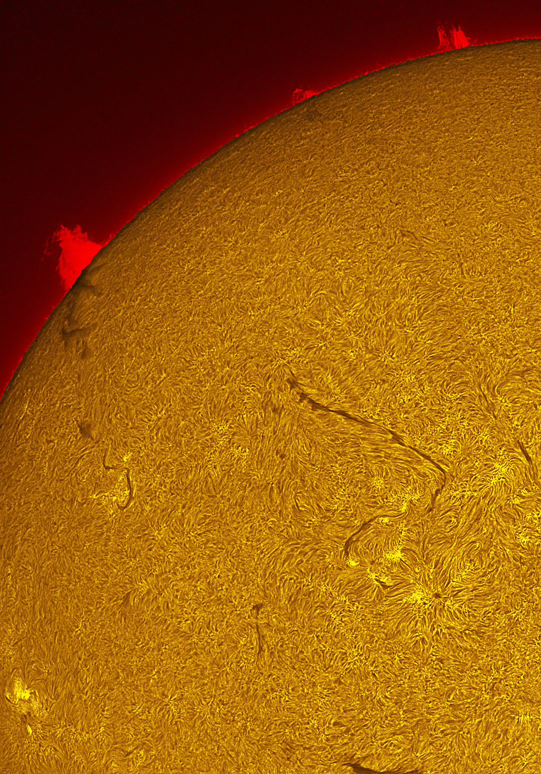 Prominence in h-alpha 06/20/26