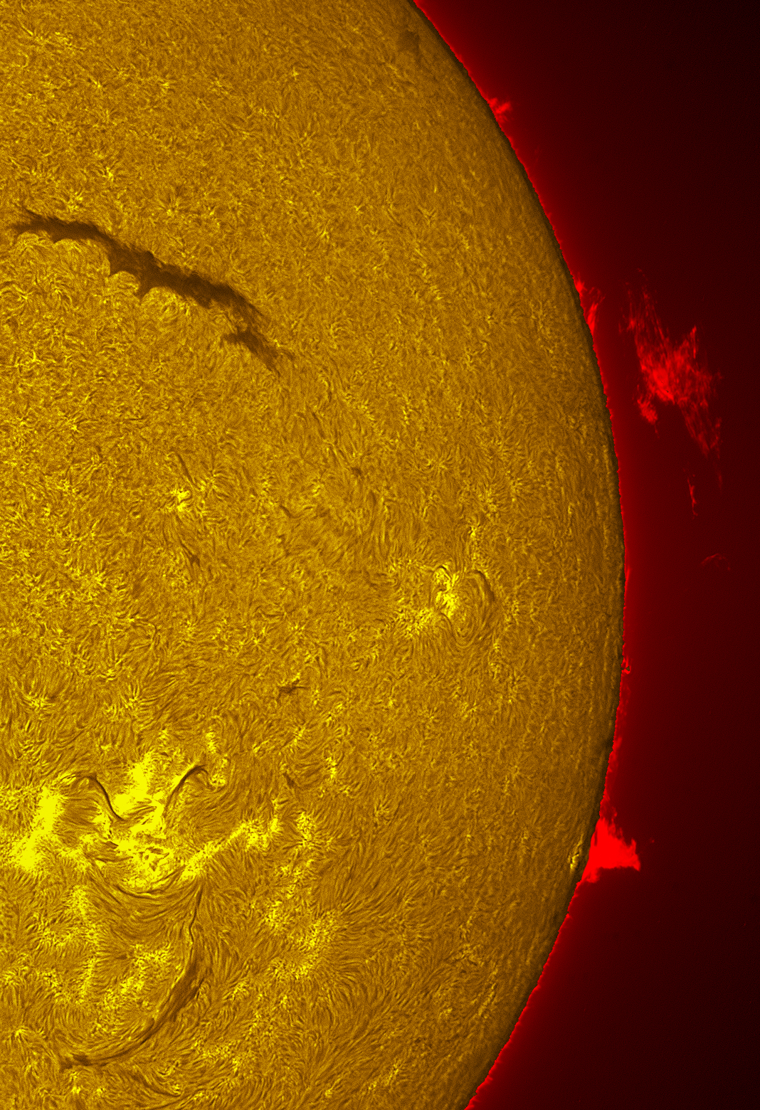 Prominence in h-alpha 06/28/26