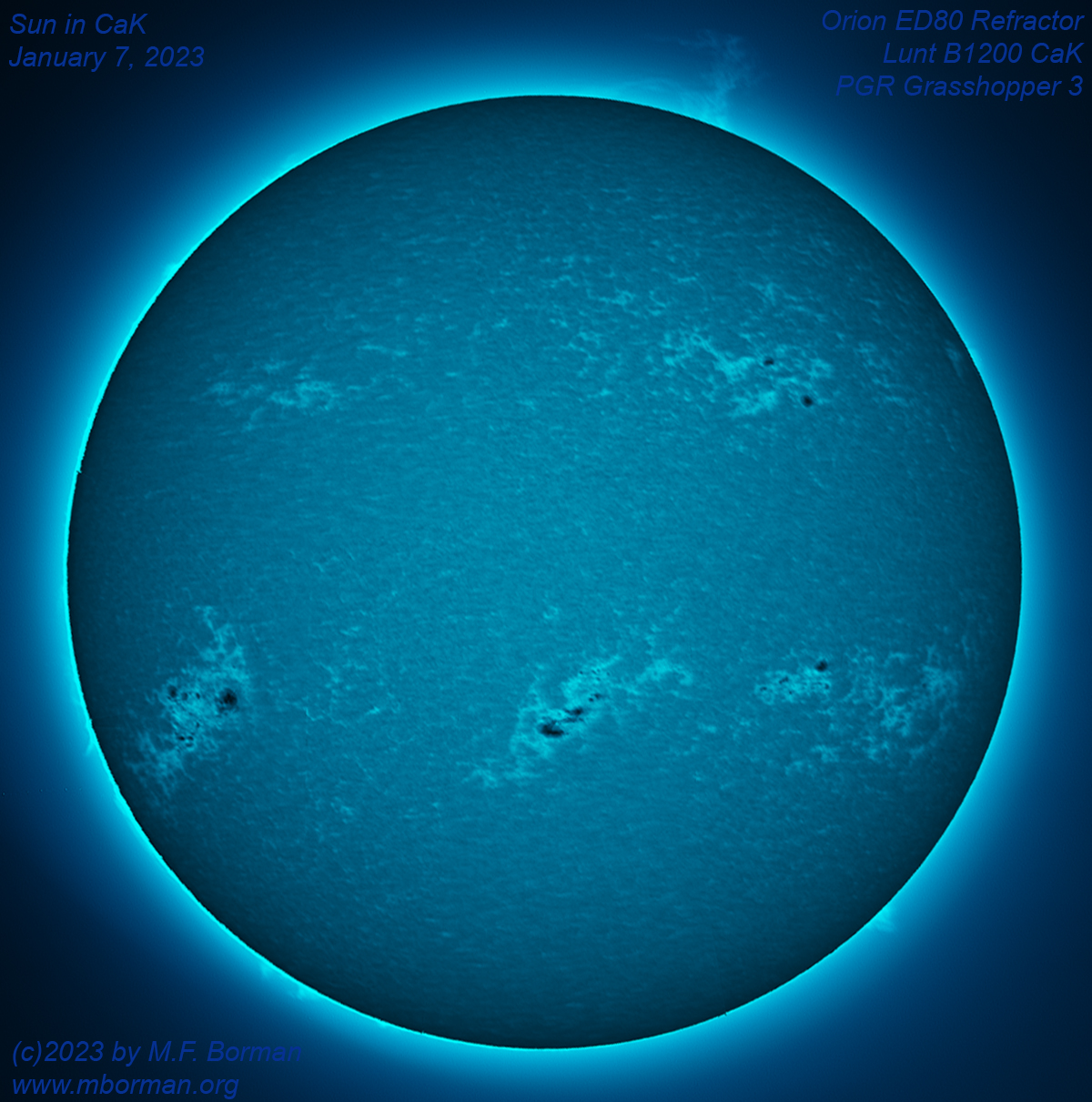 Solar disk in CaK 01/07/2023