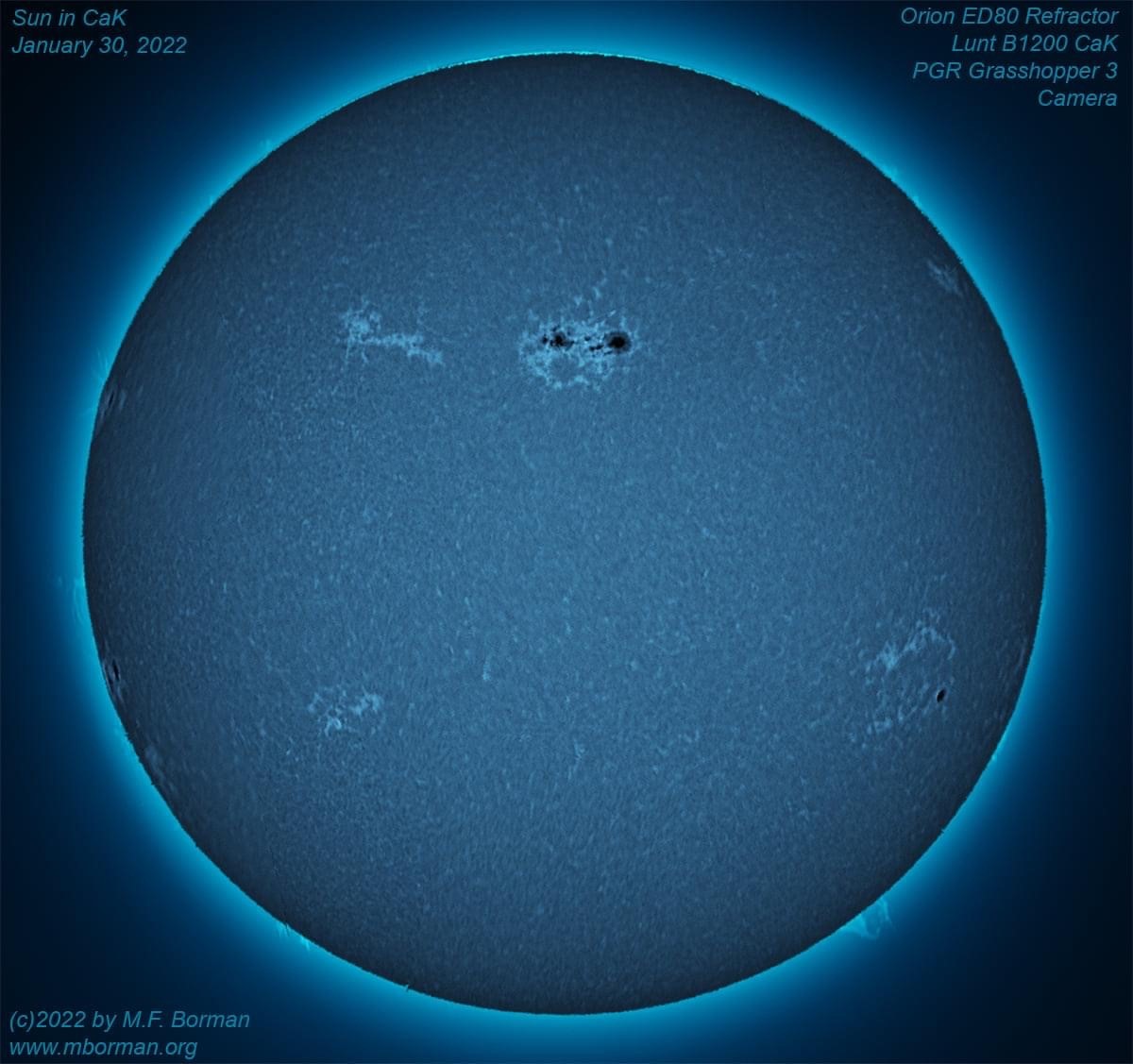 Solar disk in CaK 01/30/2022