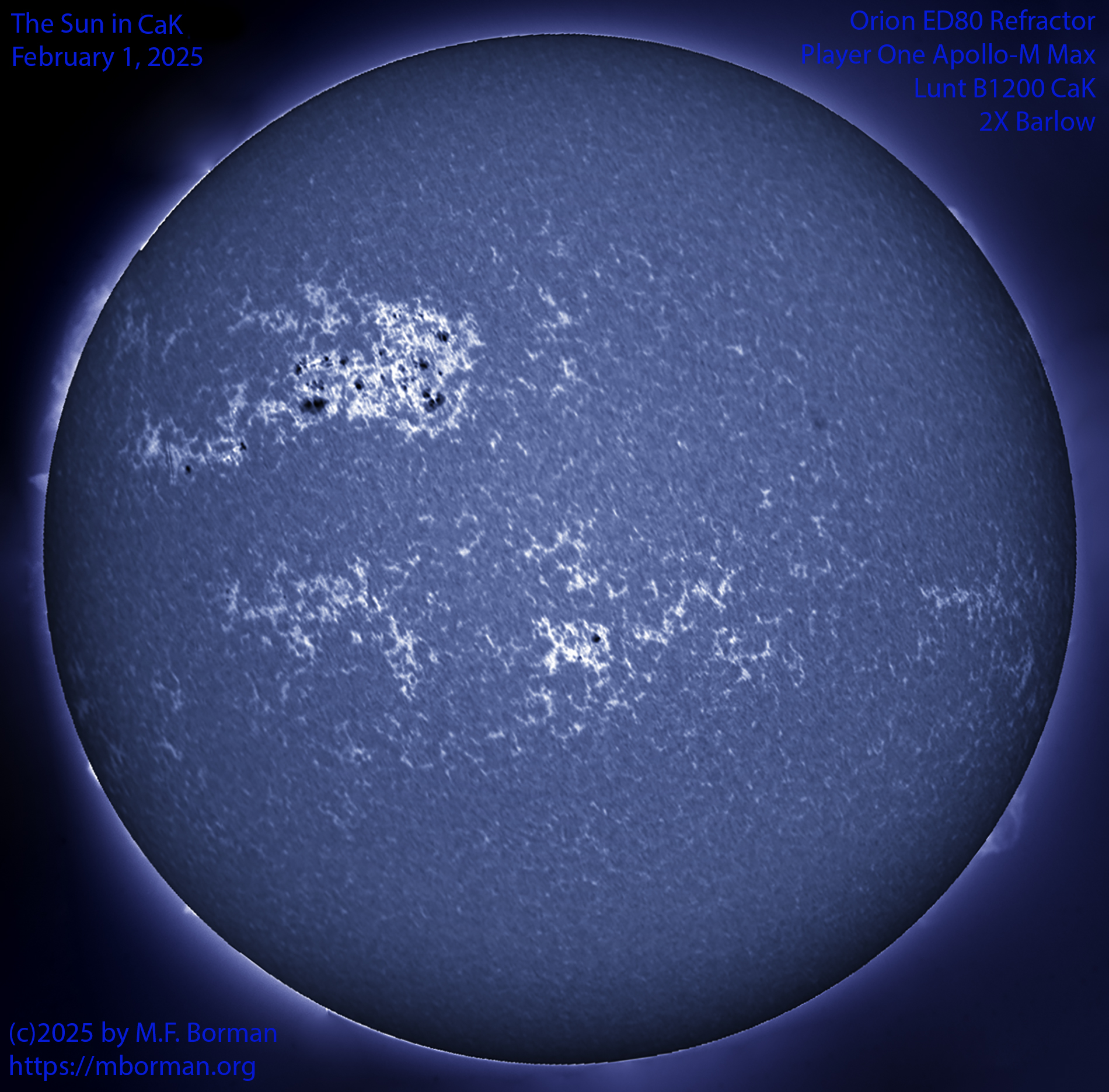 Solar image in CaK 02/01/25