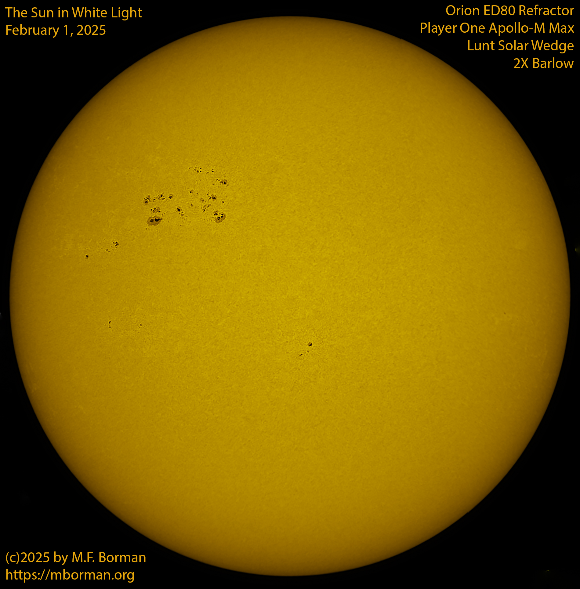 Solar image in white light 02/01/25