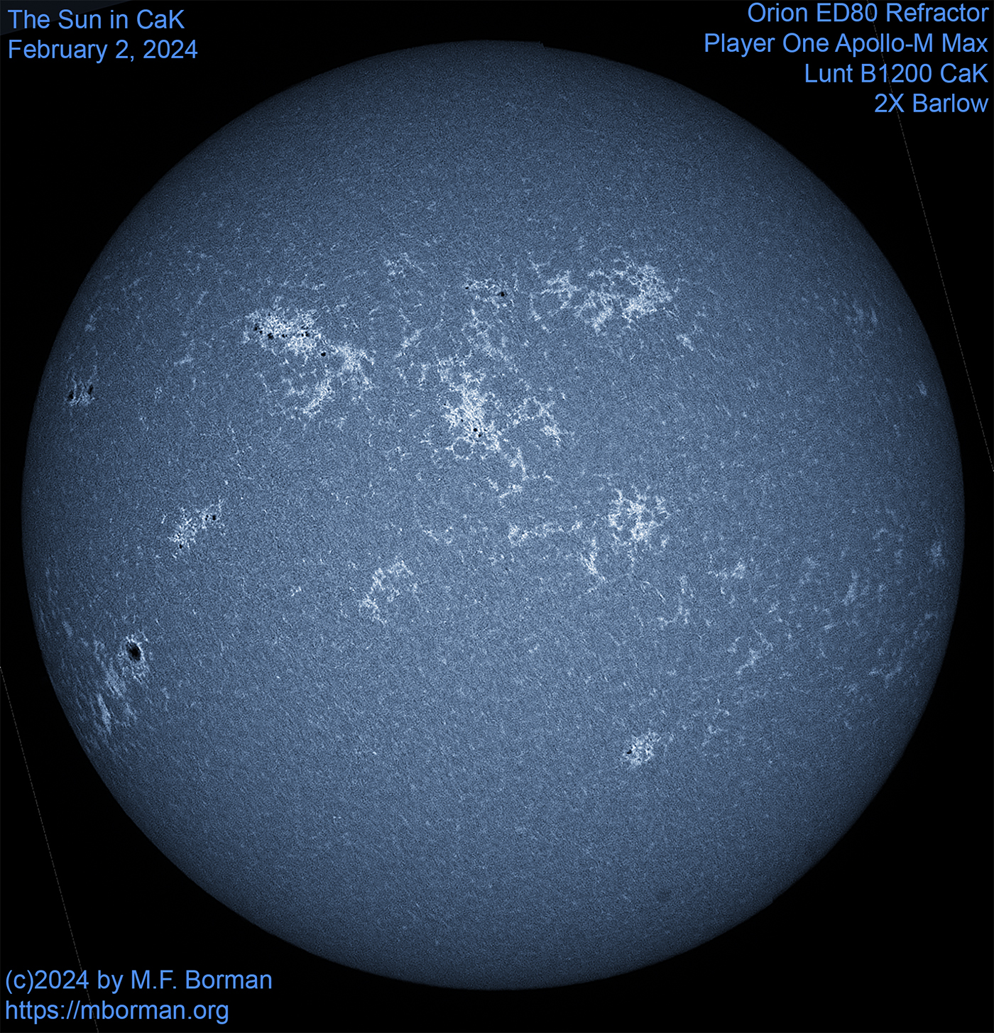 Solar image in CaK 02/02/2024