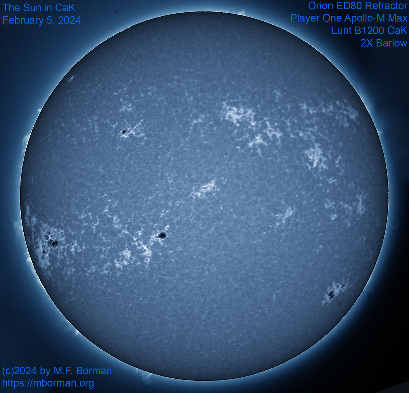 Solar image in CaK 02/05/2024