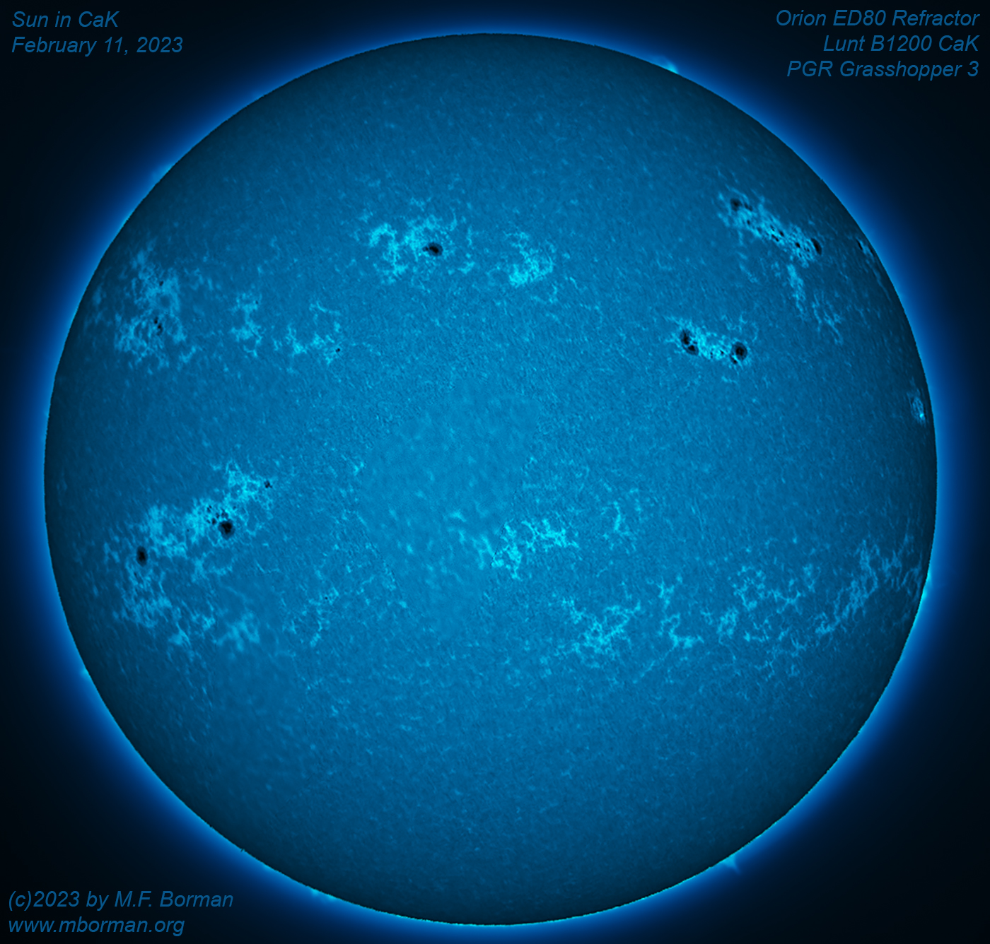 Solar disk in CaK 02/11/2023