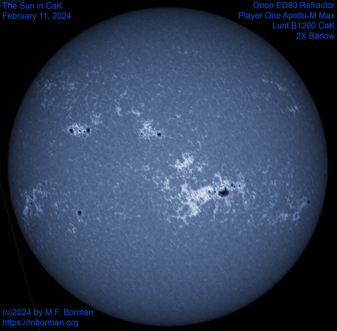 Solar image in CaK 02/11/2024