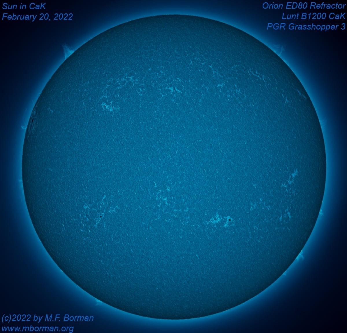 Solar disk in CaK 02/20/2022