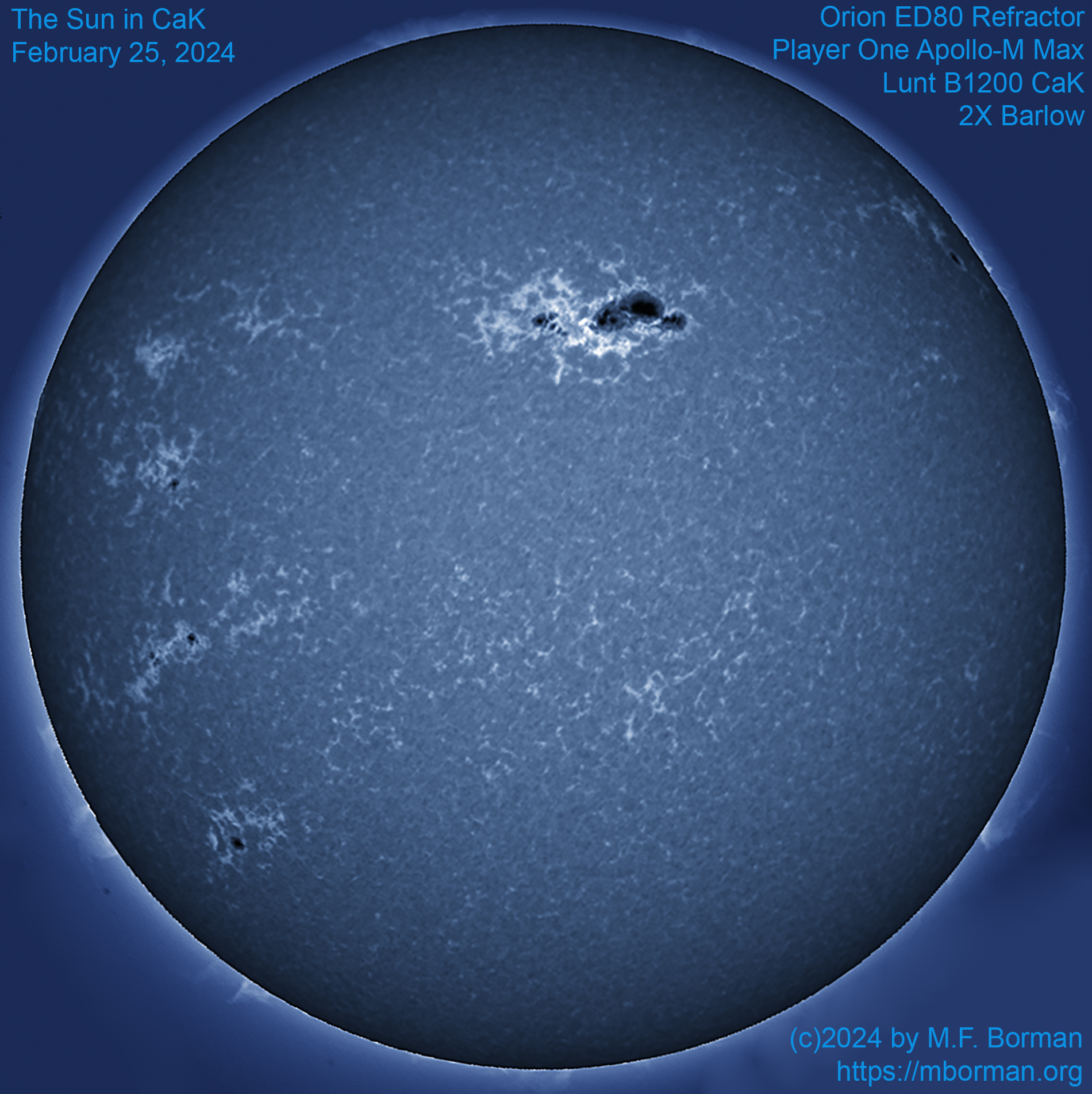 Solar image in CaK 02/25/2524