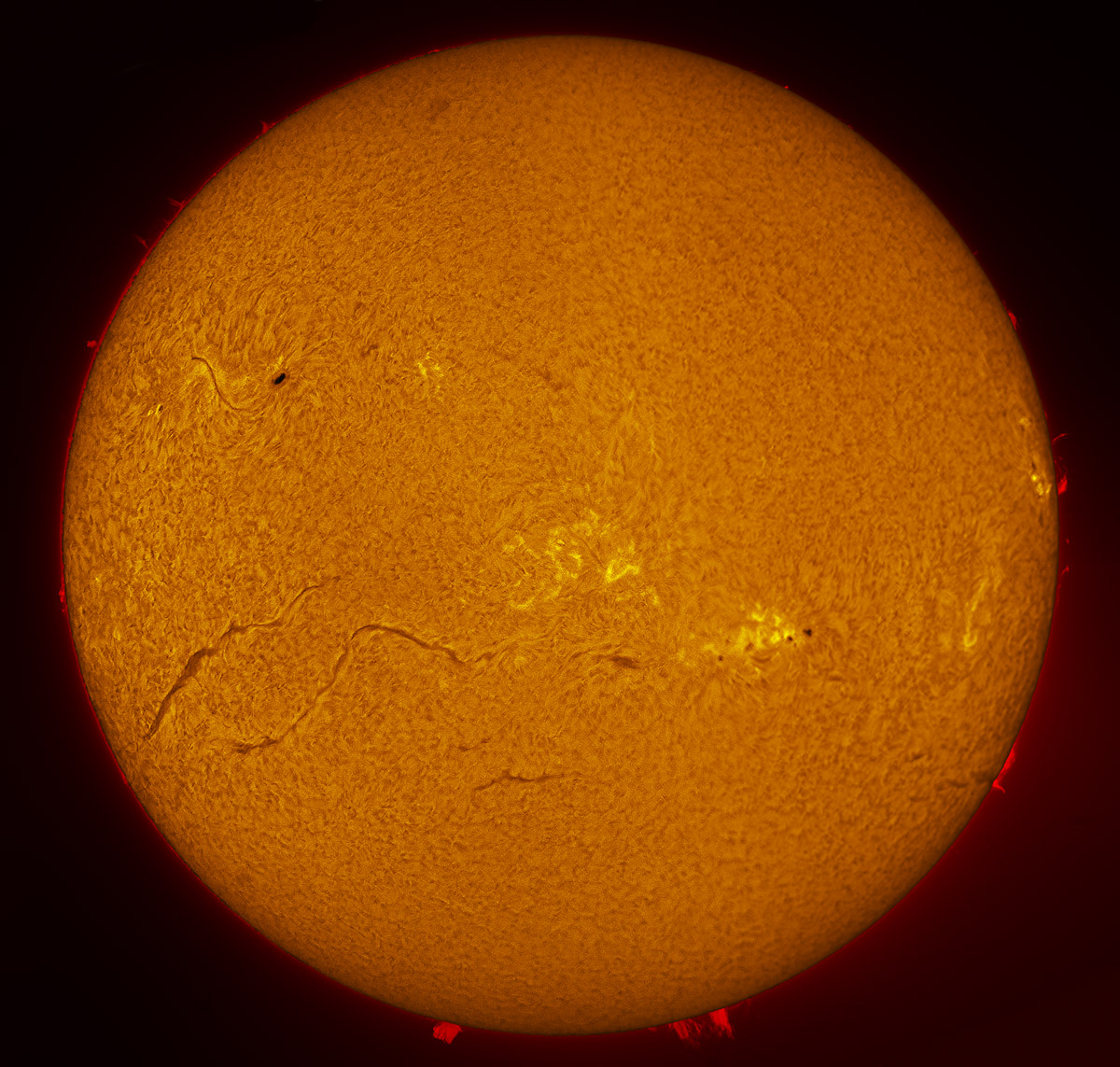Solar Disk in h-alpha 03/15/2014