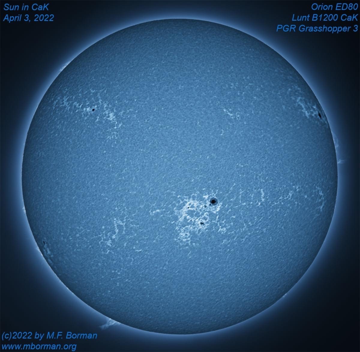 Solar disk in CaK 04/03/2022