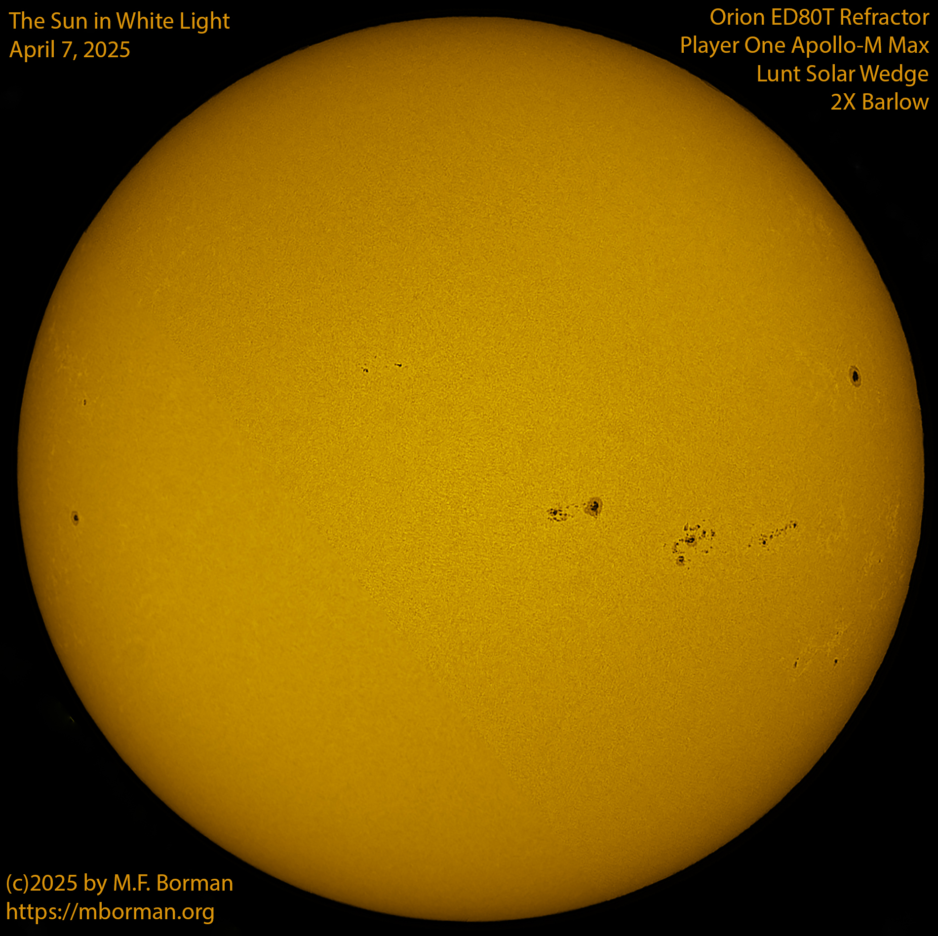 Solar image in white light 04/07/25