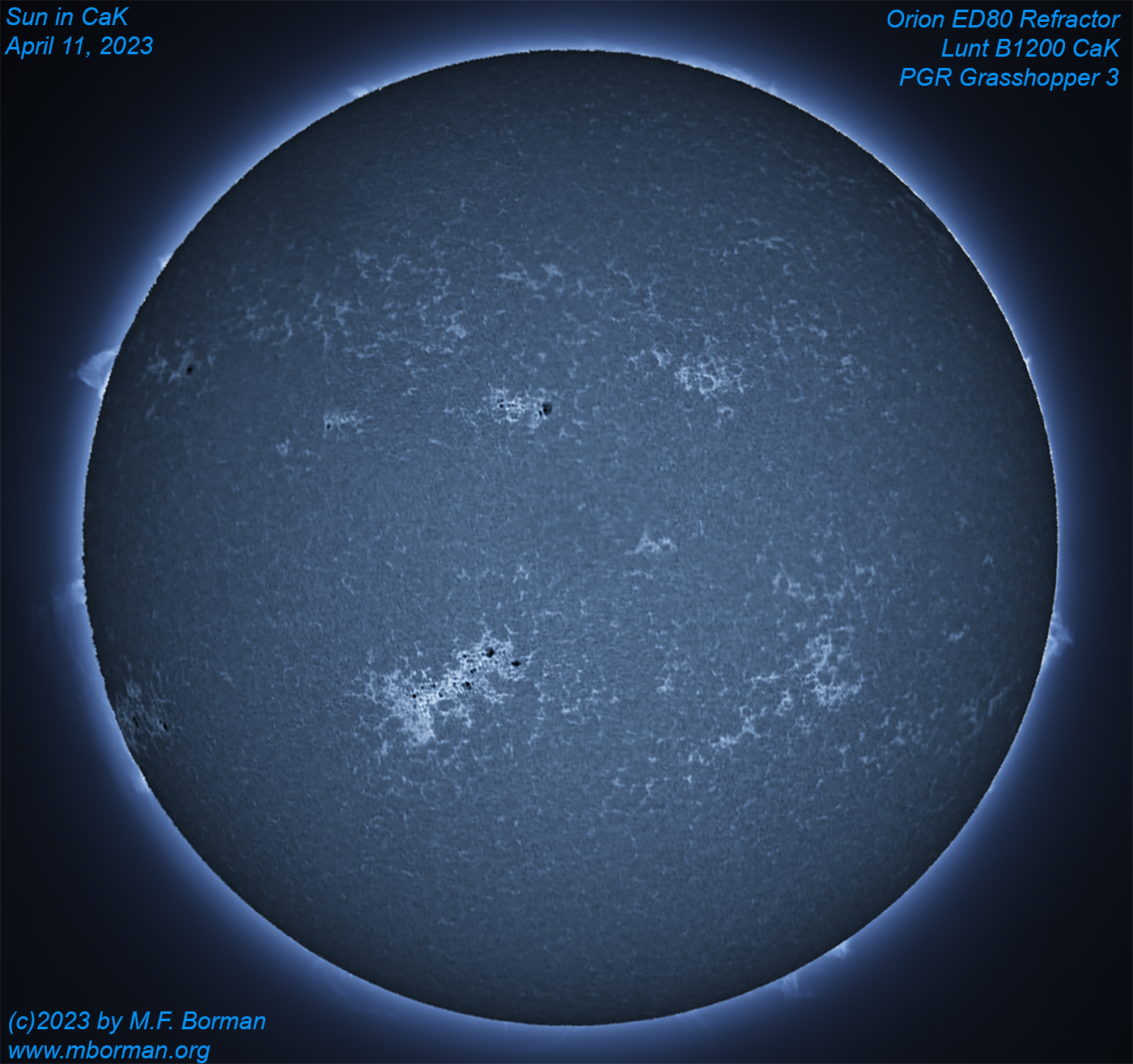 Solar disk in CaK 04/11/2023