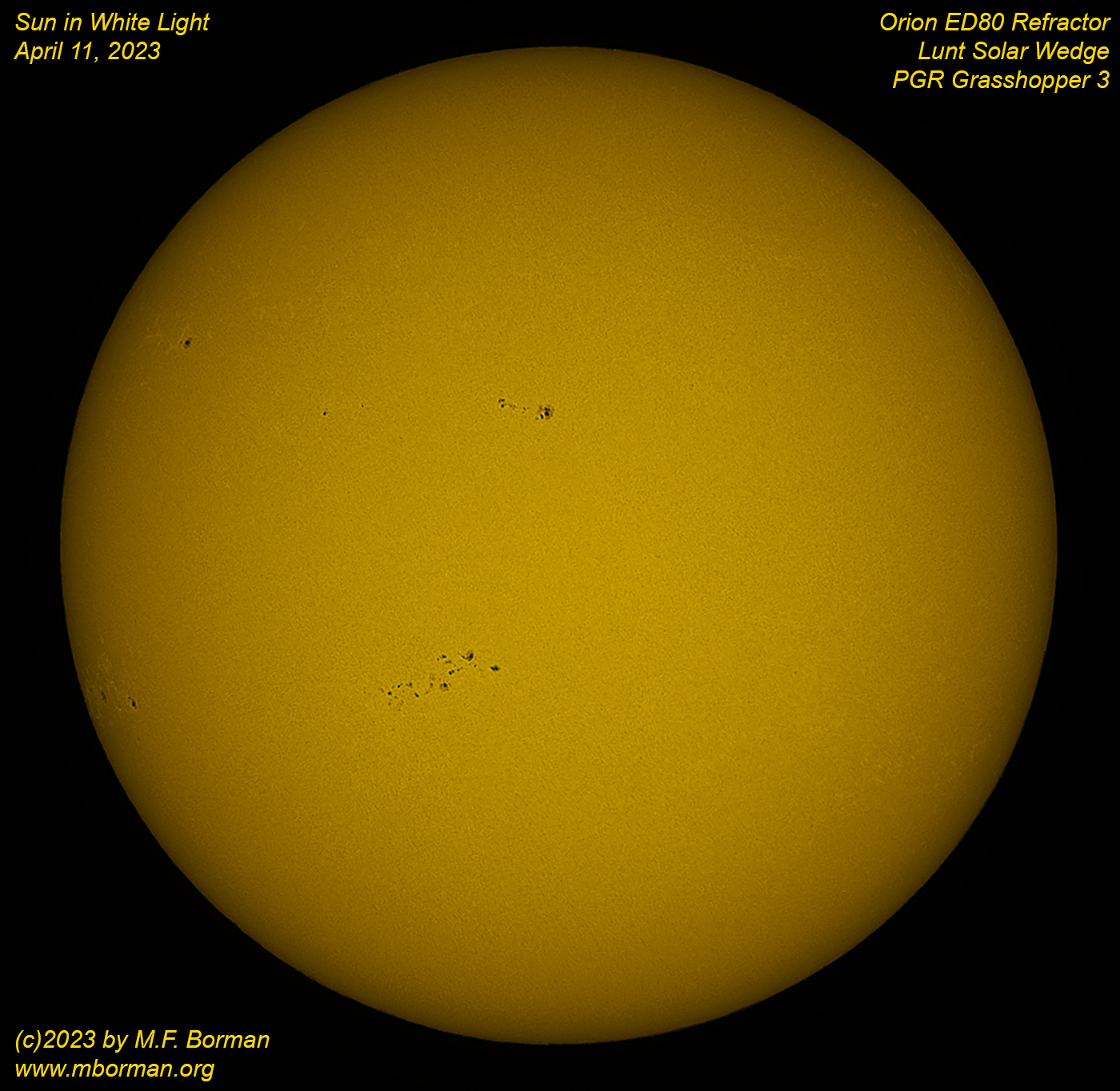 Solar disk in white light 04/11/2023