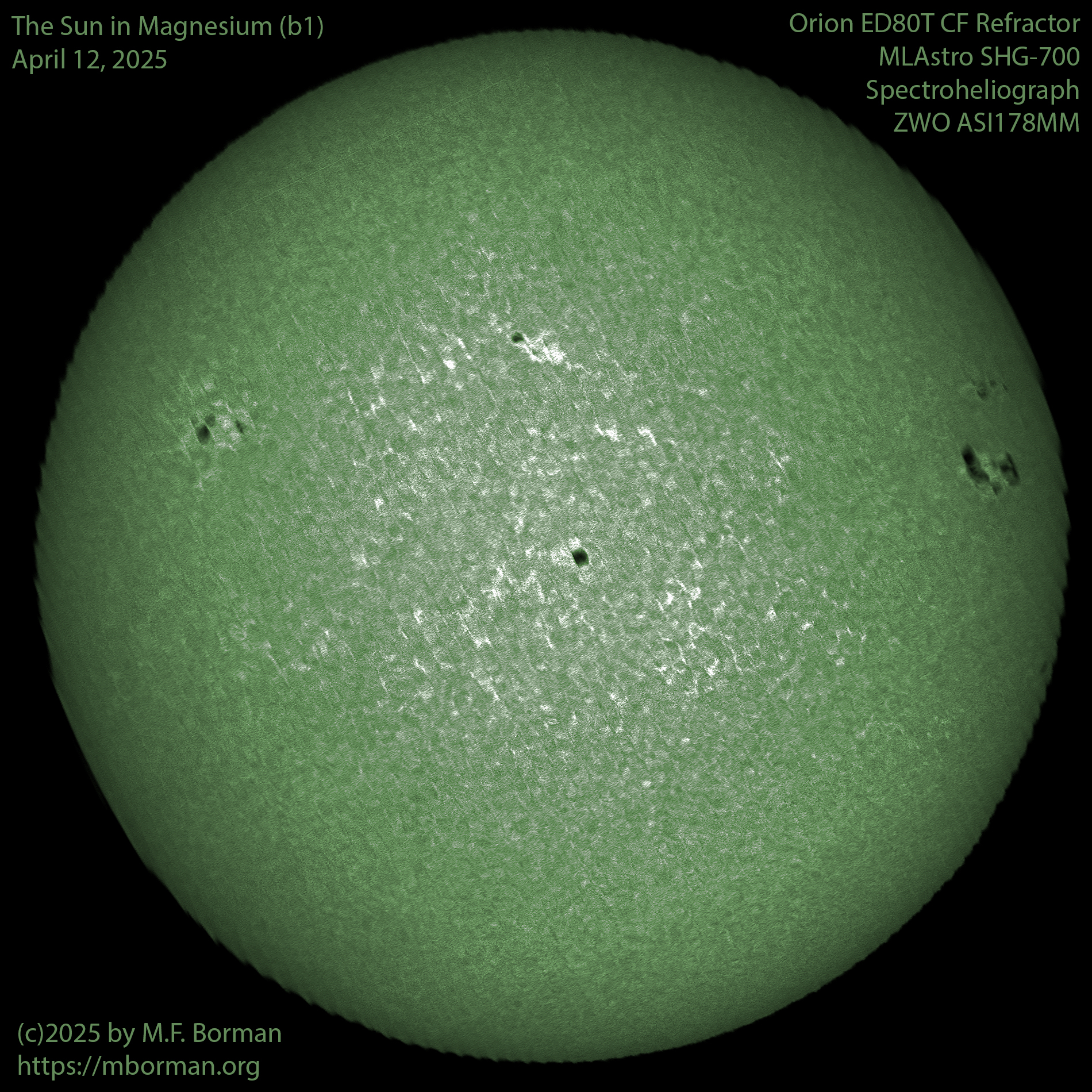 Solar image in magnesium (b1) 04/12/25