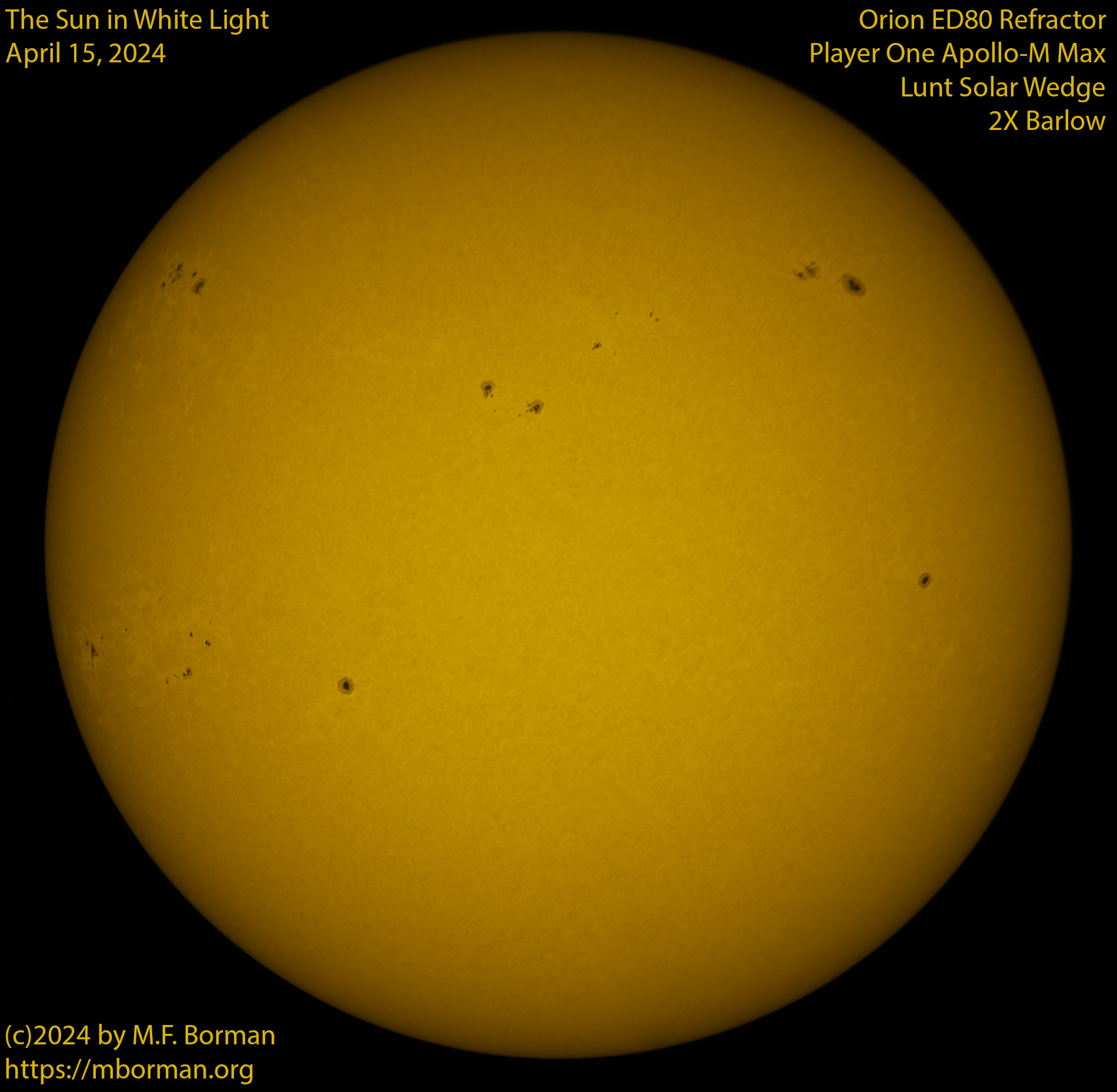 Solar image in white light 04/15/24