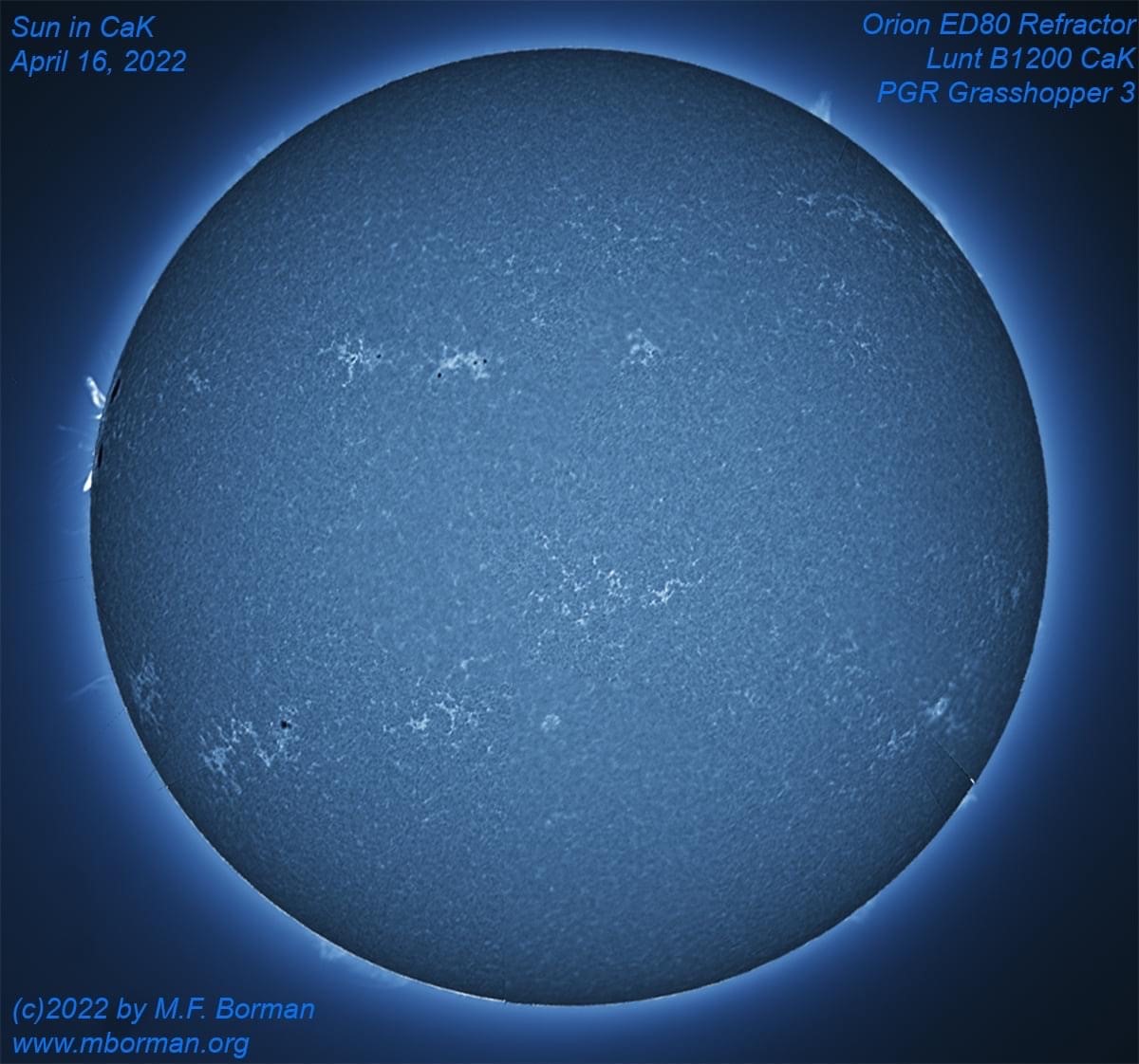 Solar disk in CaK 04/16/2022