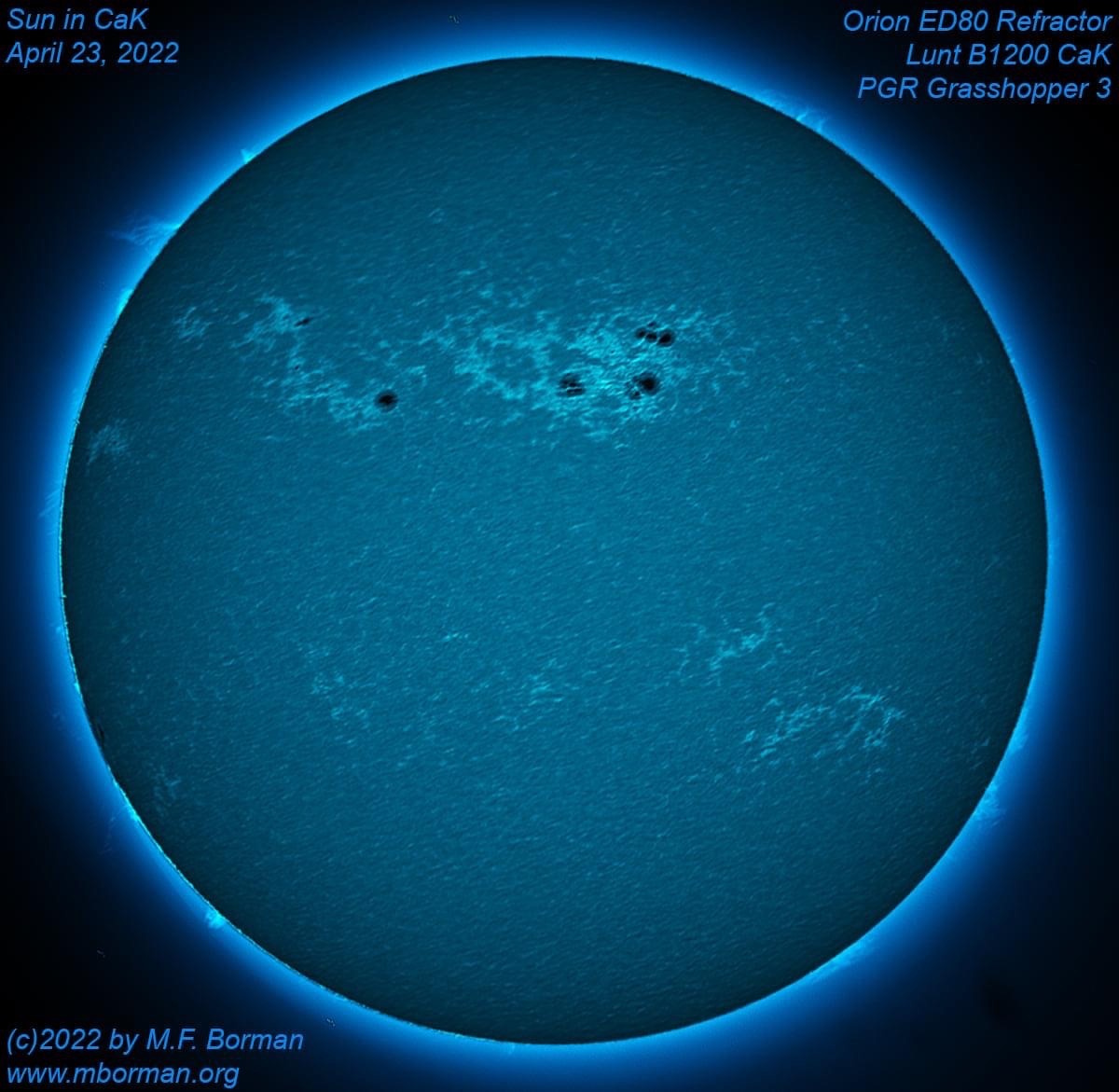 Solar disk in CaK 04/23/2022