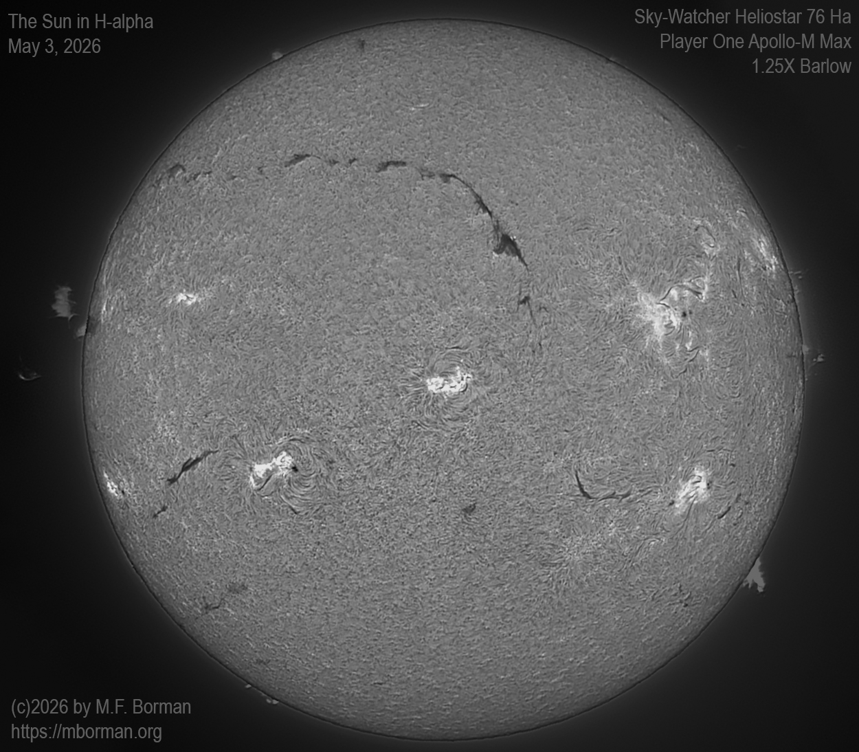 Solar image in h-alpha 05/03/26