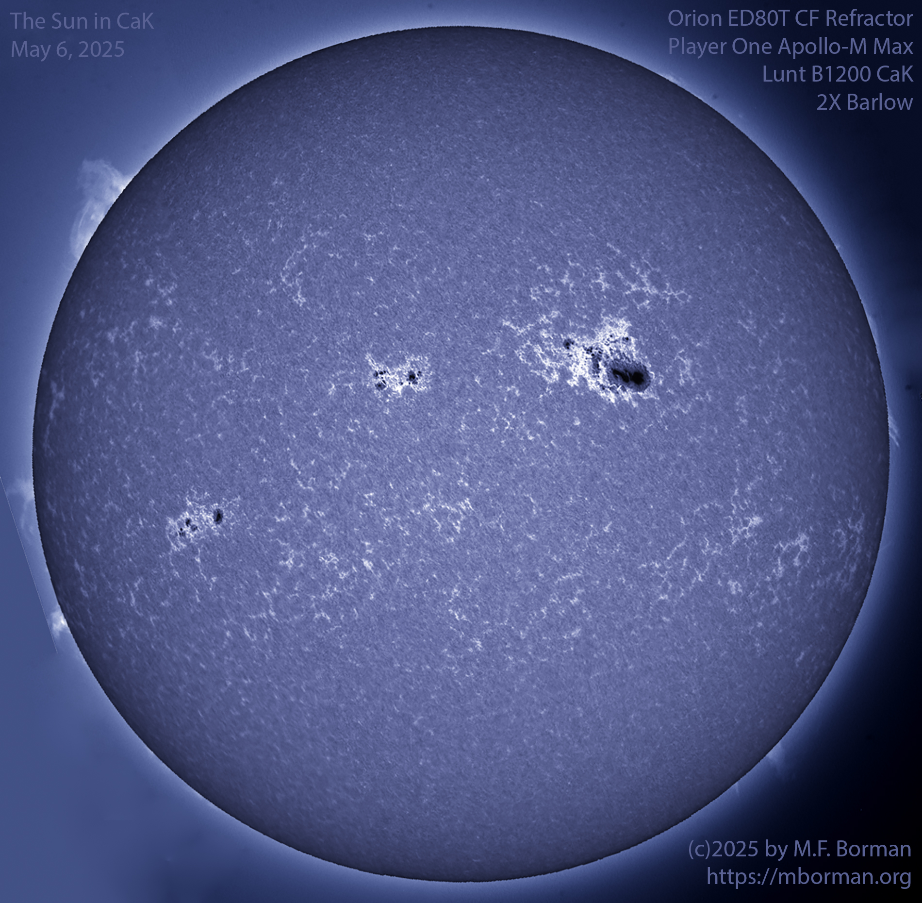 Solar image in CaK 05/06/25
