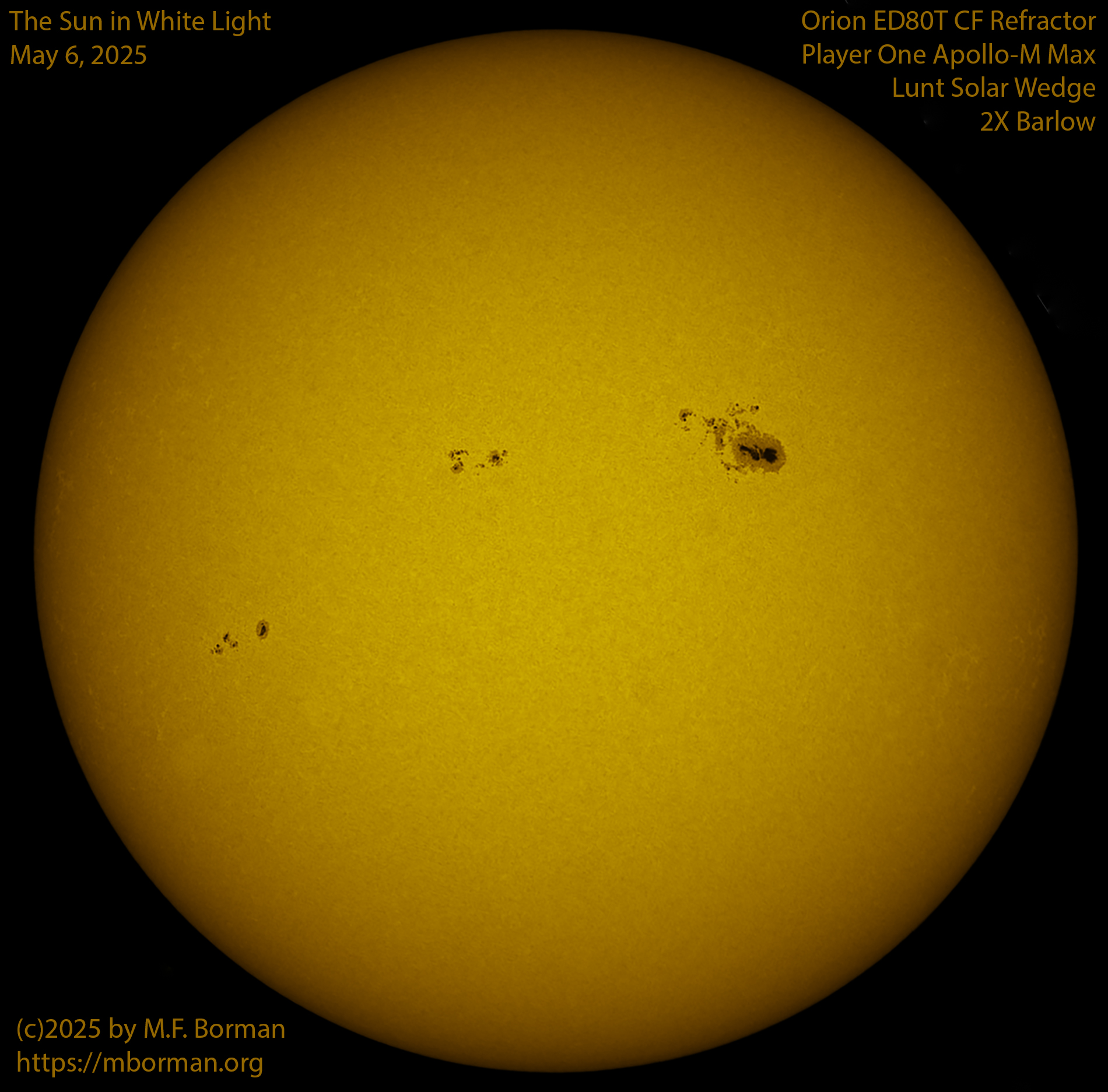 Solar image in white light 05/06/25