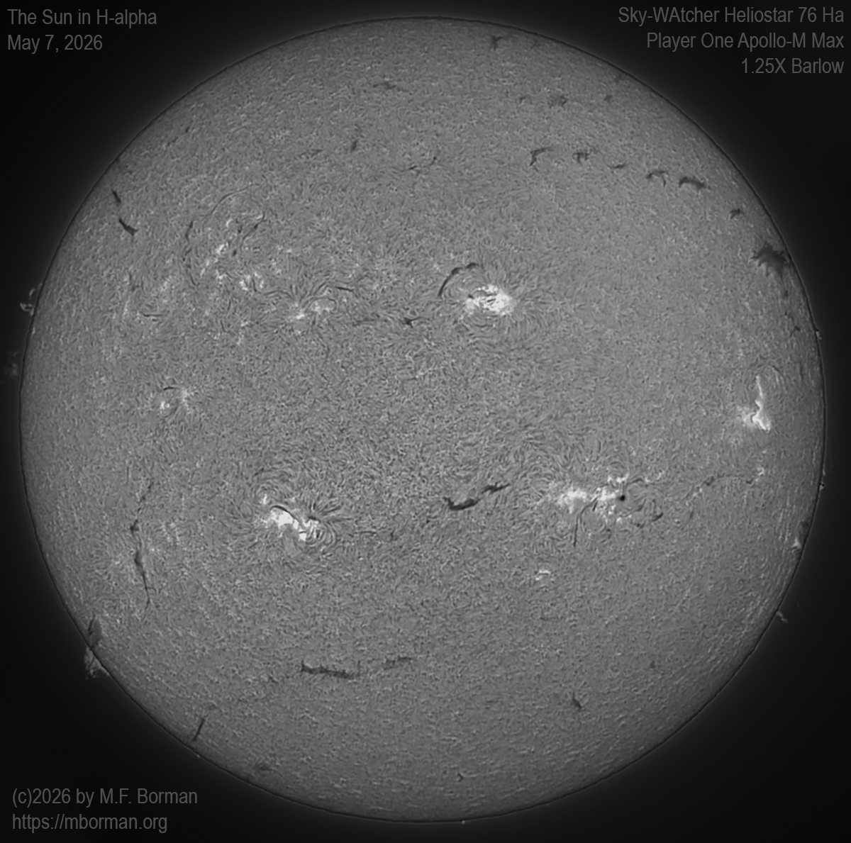 Solar image in h-alpha 05/07/26