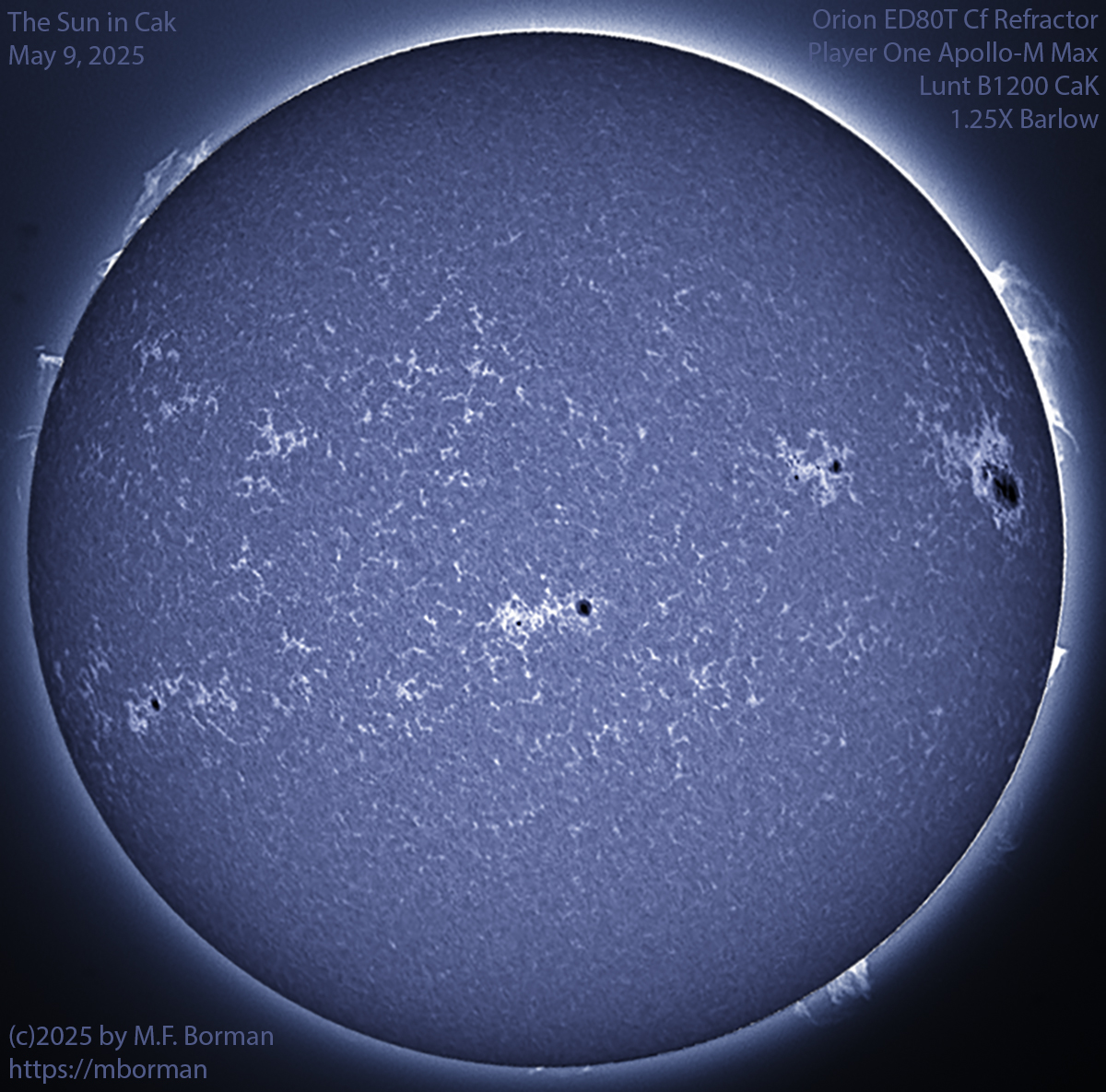 Solar image in CaK 05/09/25