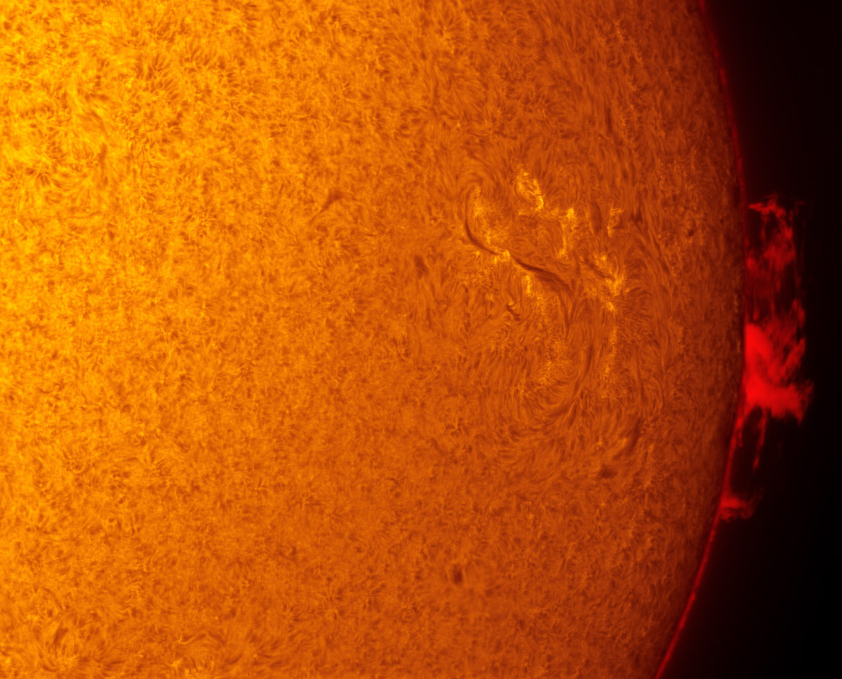 Solar Prominence in h-alpha 05/12/2013